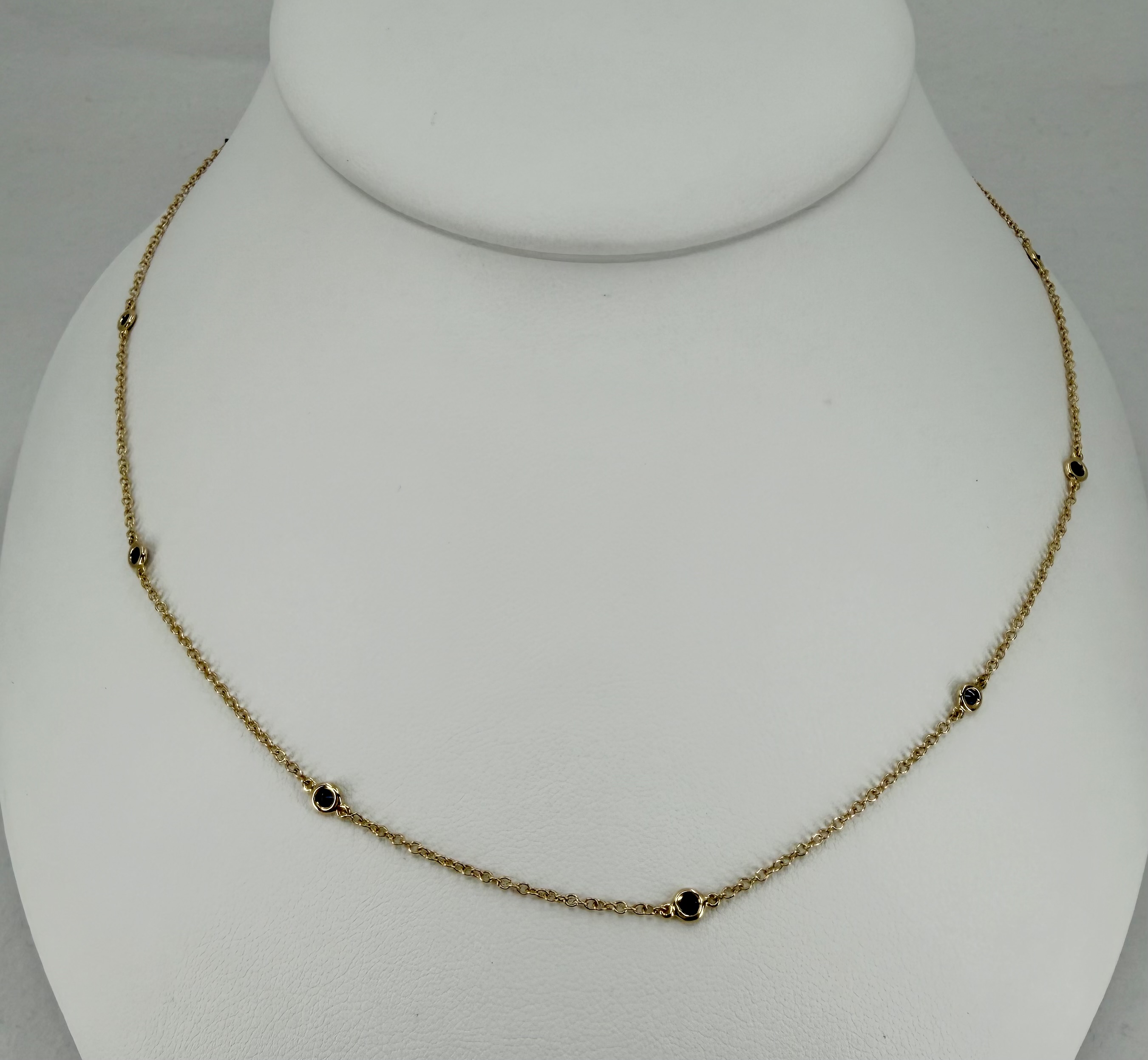 18K Yellow Gold Sapphires by the Yard Necklace &ndash; 18", 0.49 CTW