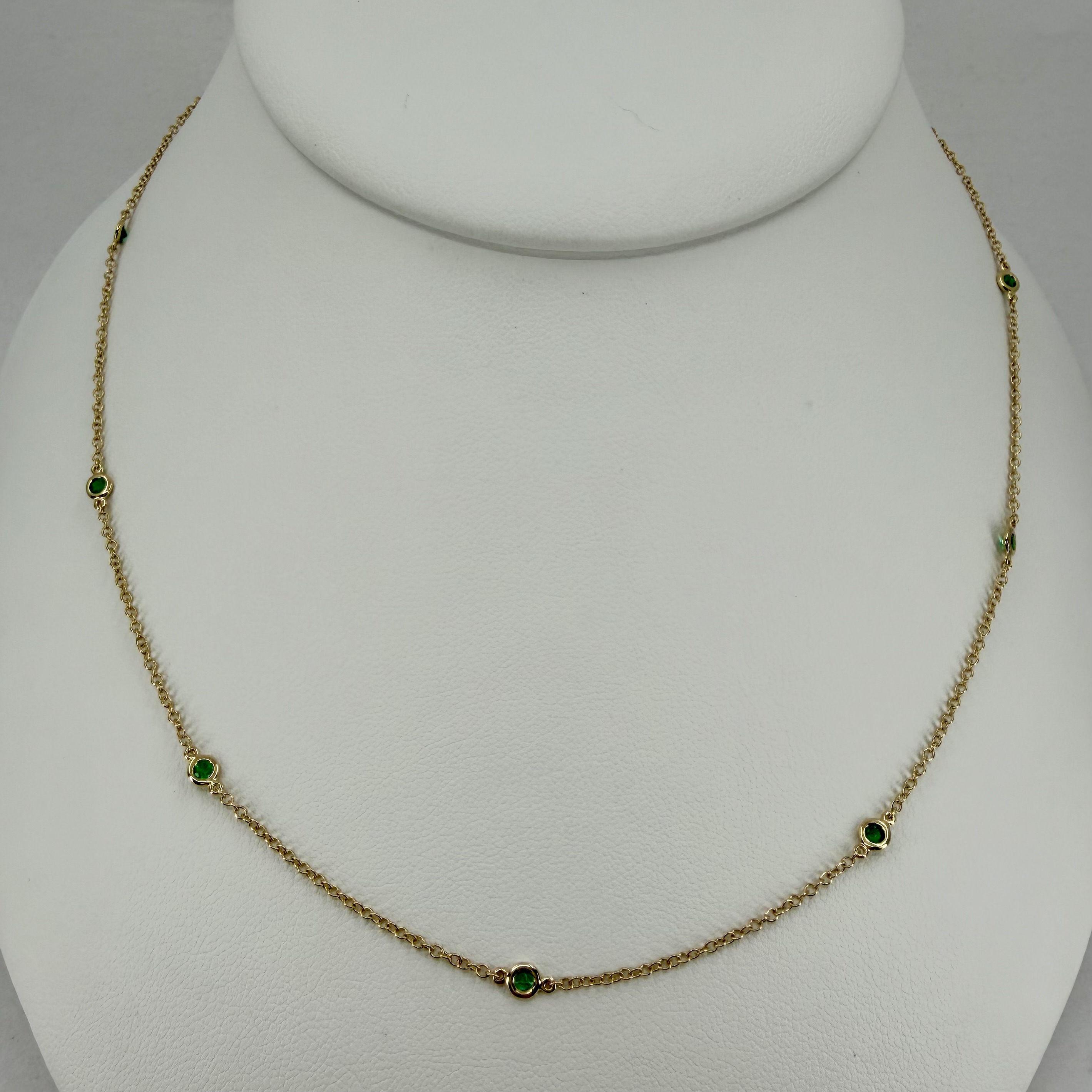 18K Yellow Gold Emerald by the Yard Necklace &ndash; 18", 0.46 CTW