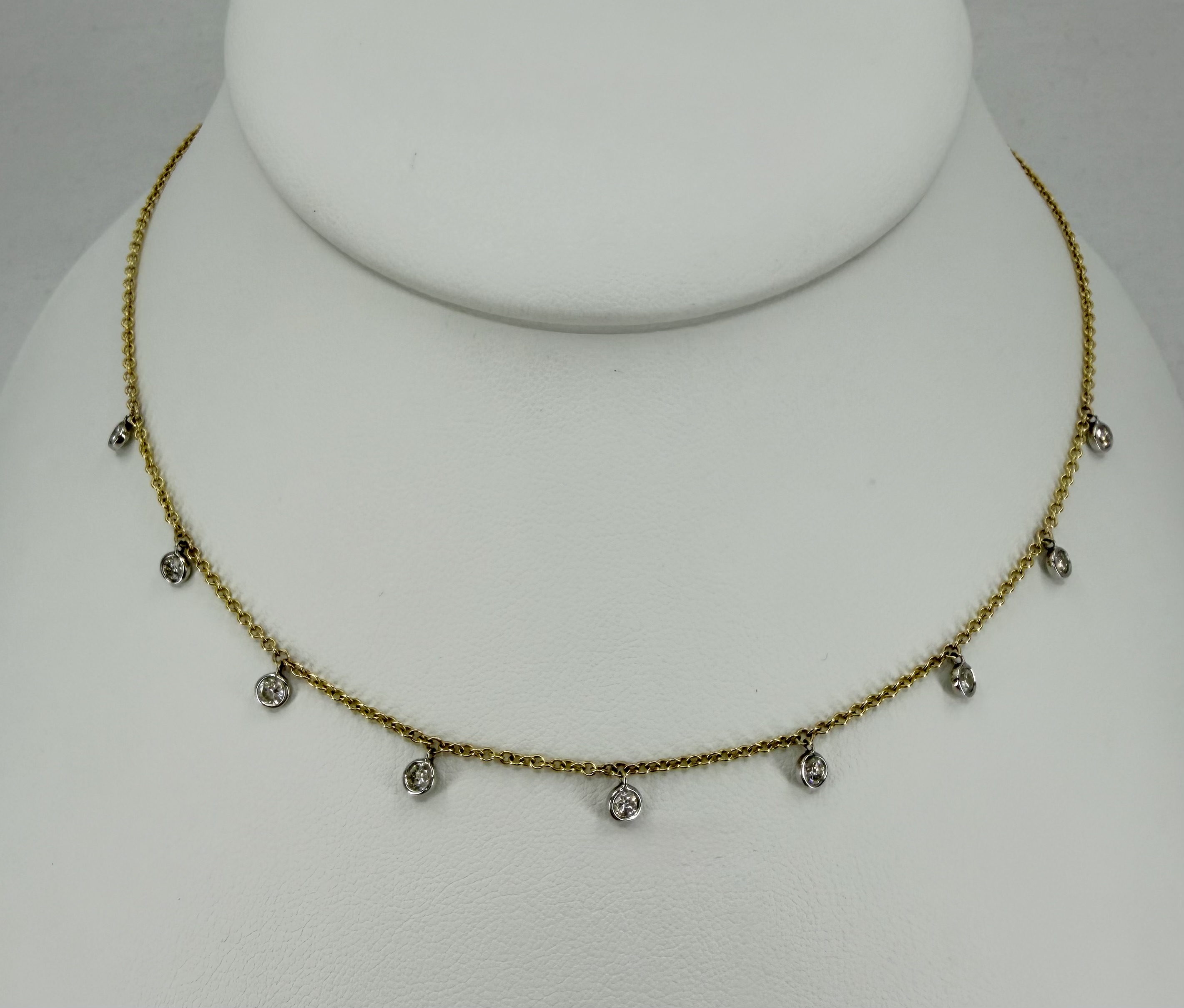 14K Yellow Gold Diamonds by the Yard Drop Necklace &ndash; 0.77 CTW, 16"