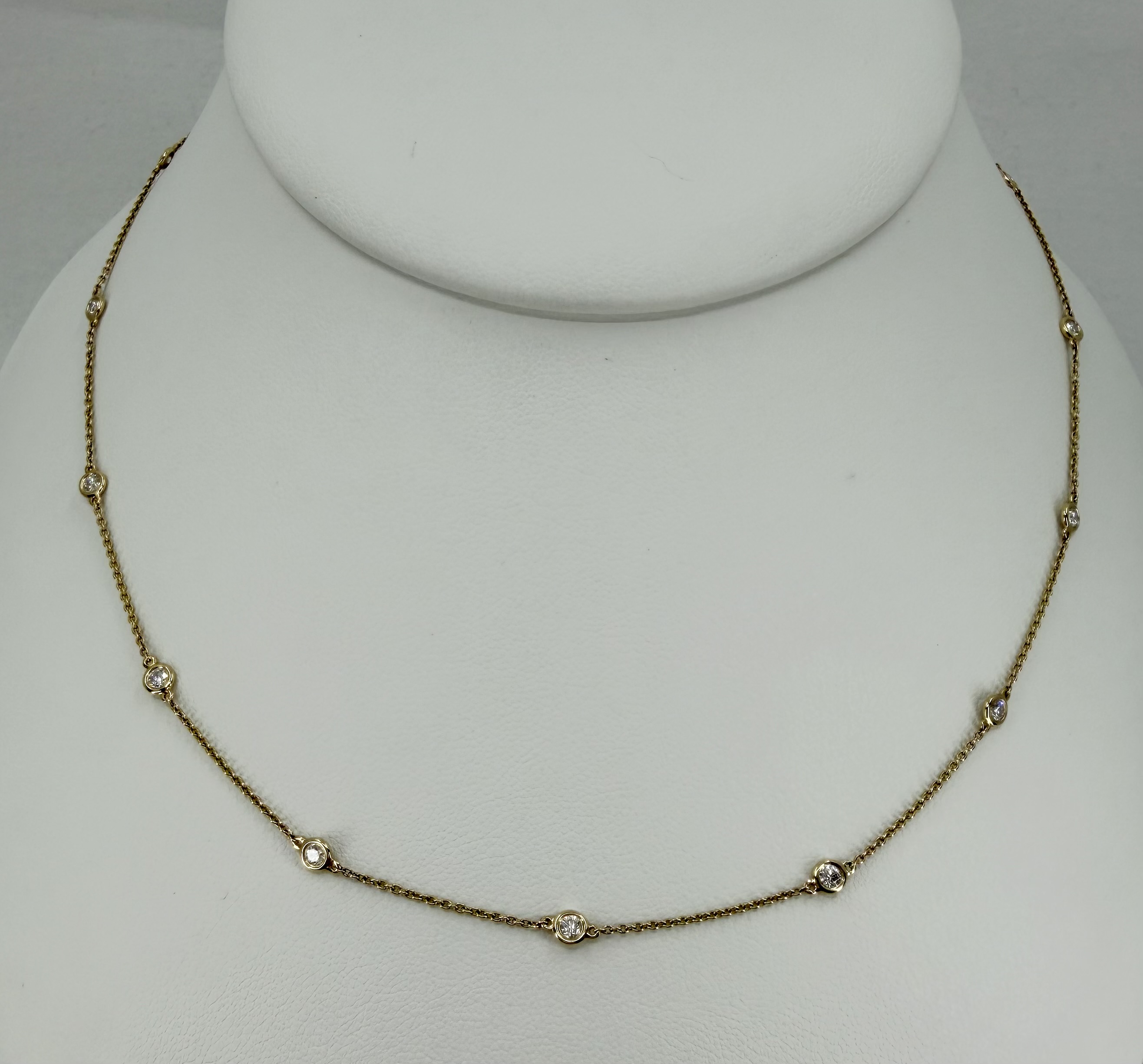 14K Yellow Gold Diamonds by the Yard Necklace &ndash; 0.71 CTW, 17"