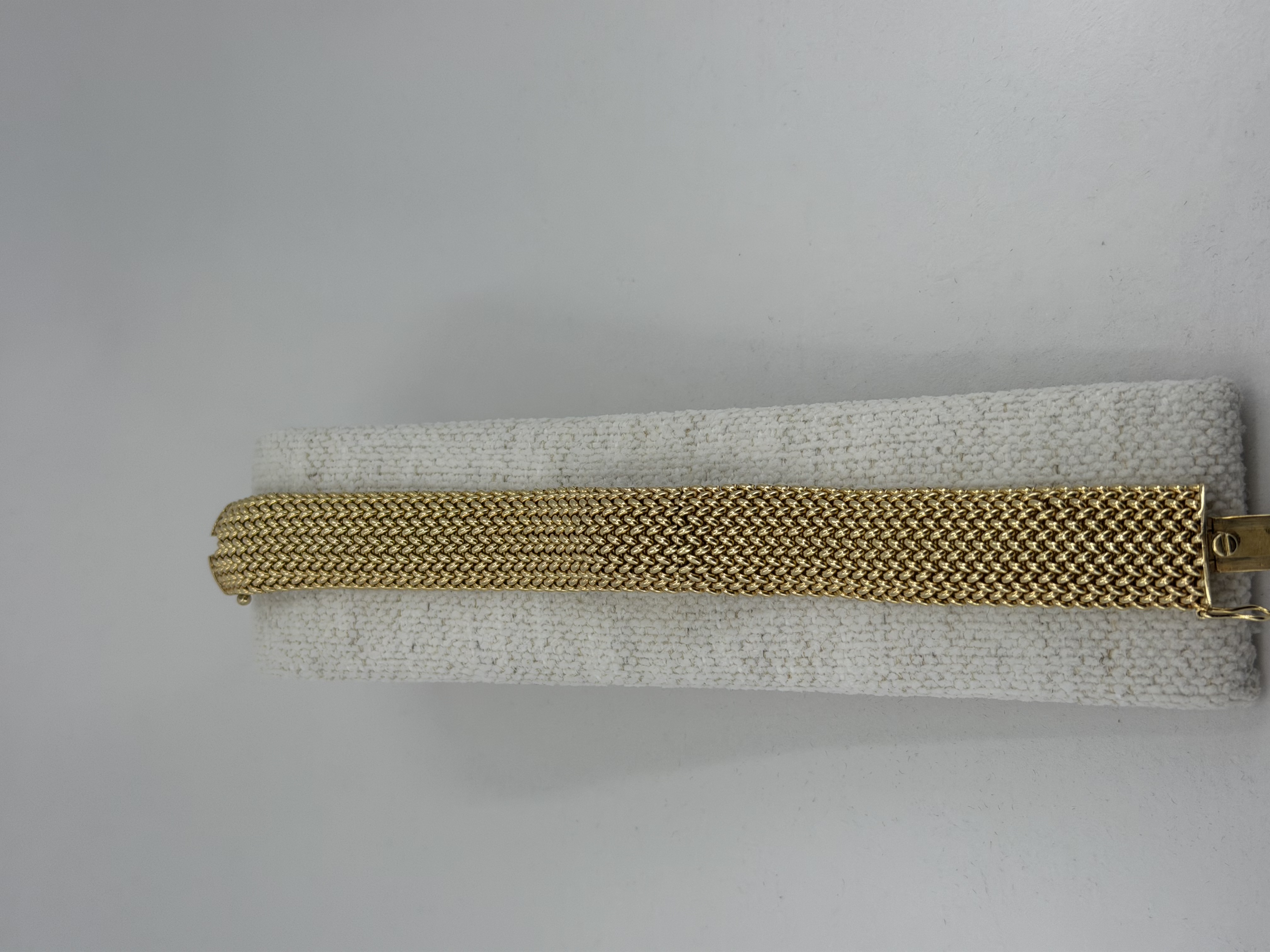 14K Yellow Gold Omega Basket Weave Covered Dial Watch