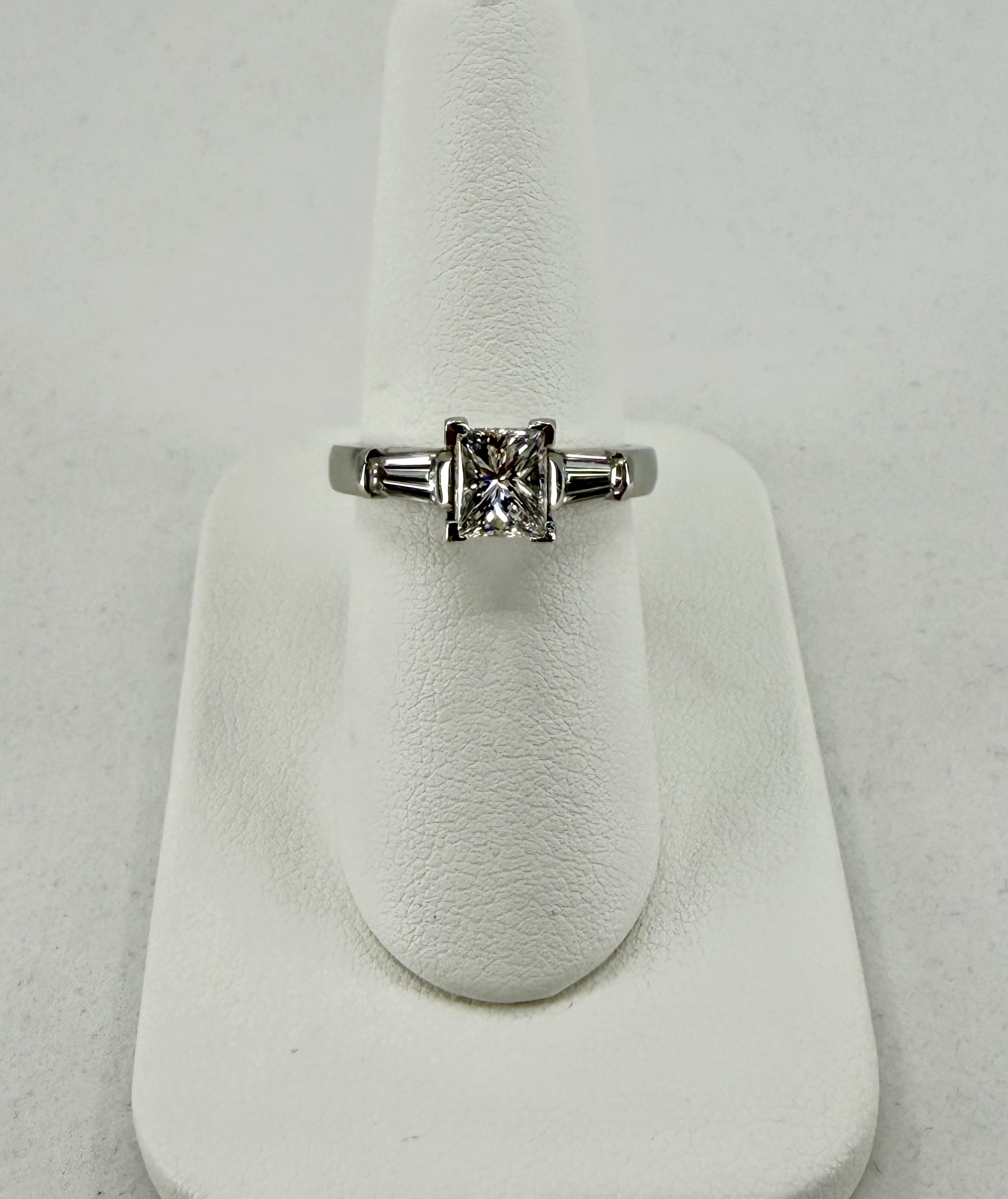 Platinum Princess Cut Diamond Three-Stone Ring