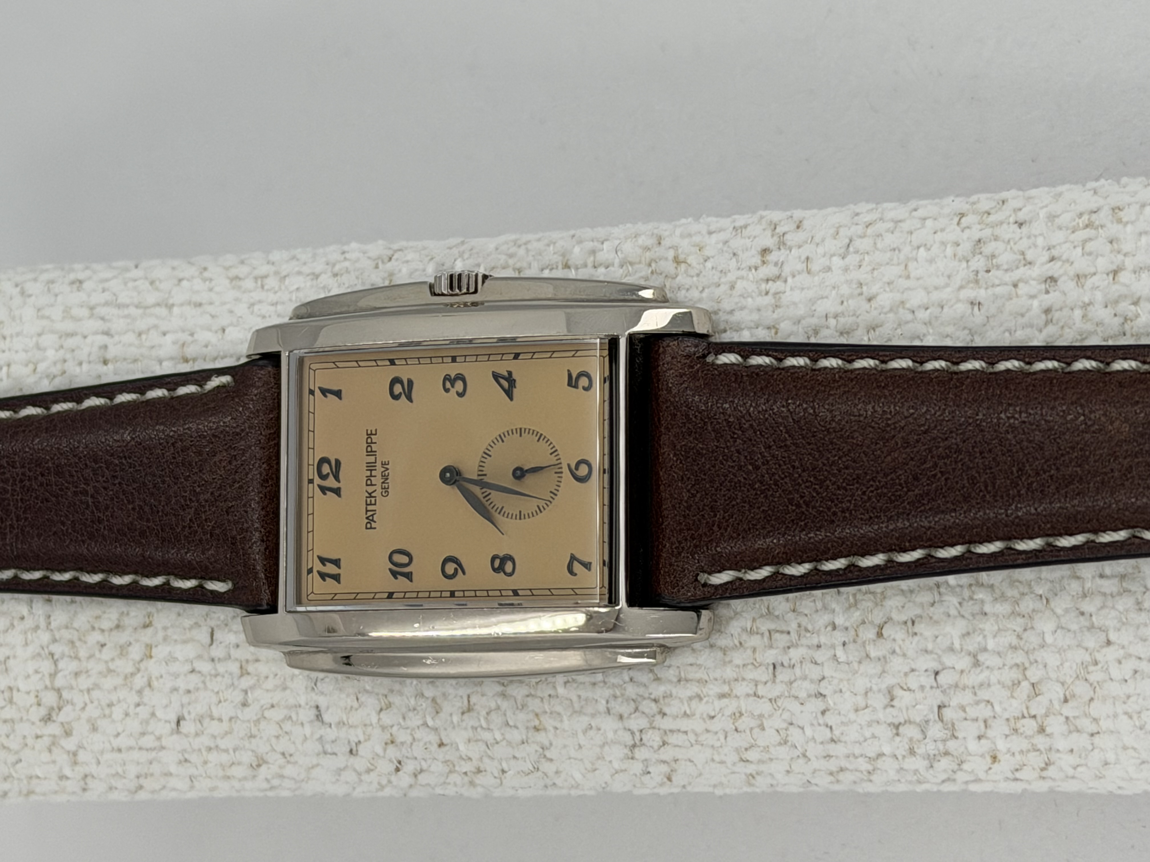 GENTS PATEK GONDOLO 18KWG VINTAGE ROSE DIAL