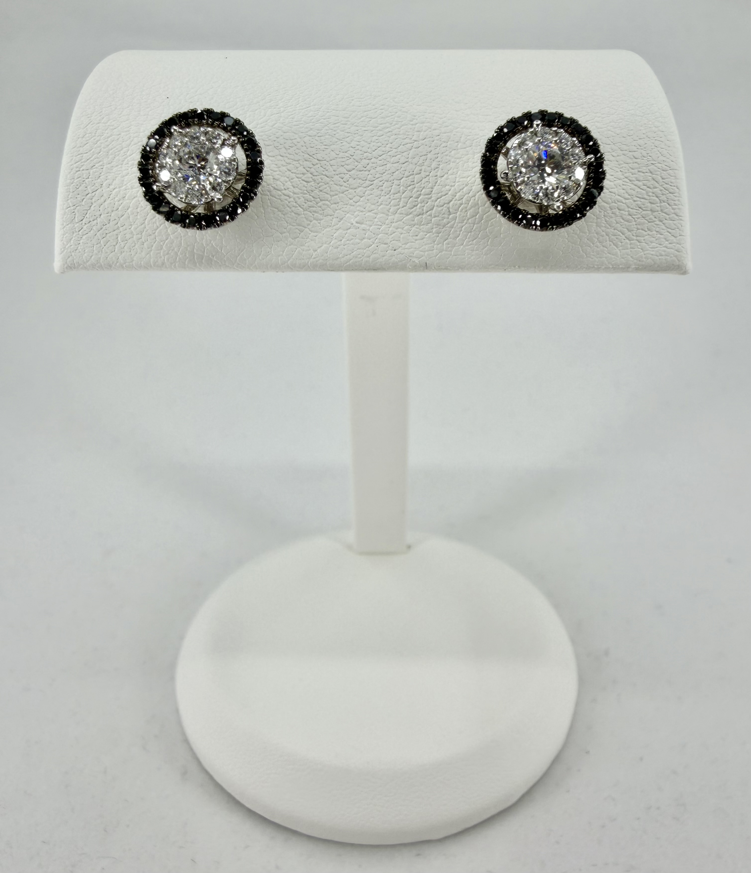 18K White Gold Black Diamond Earring Jackets &ndash; 1.00 CTW