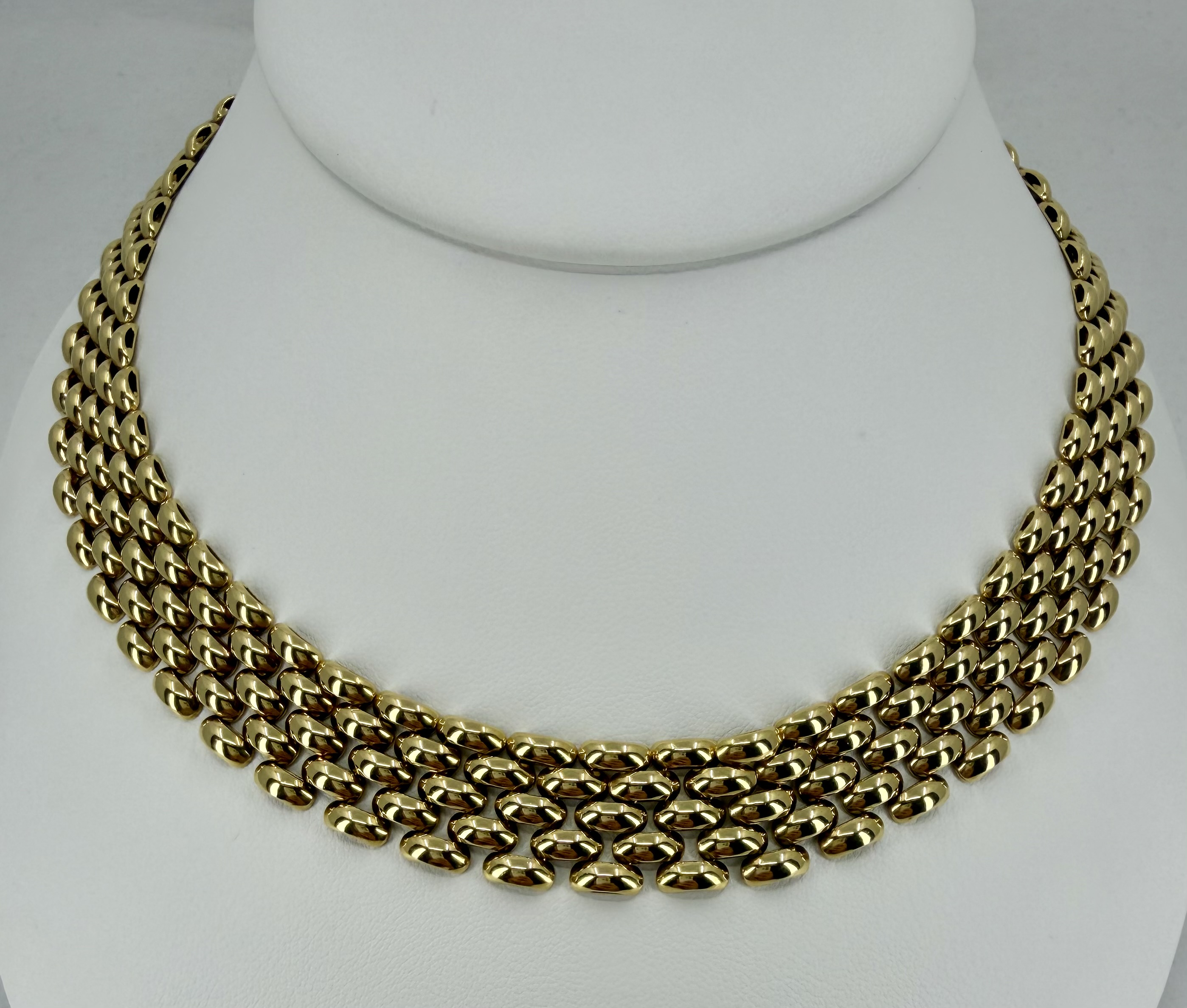 18K Yellow Gold Panther Link Necklace &ndash; 17.5"