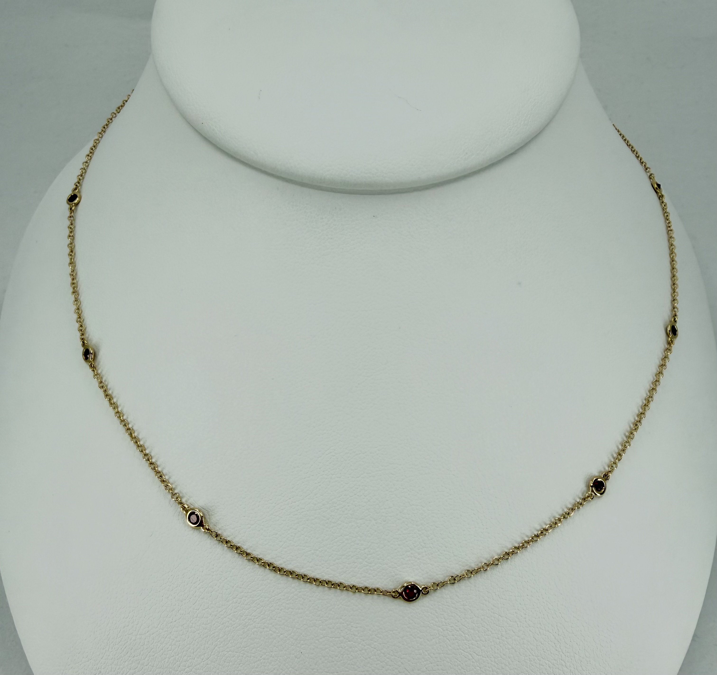 18K Yellow Gold Ruby by the Yard Necklace &ndash; 18", 0.58 CTW