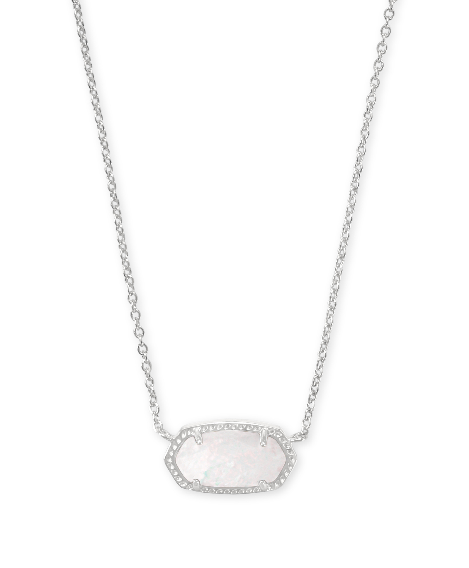 KENDRA SCOTT ELISA WHITE KYOCERA OPAL RHODIUM NECKLACE