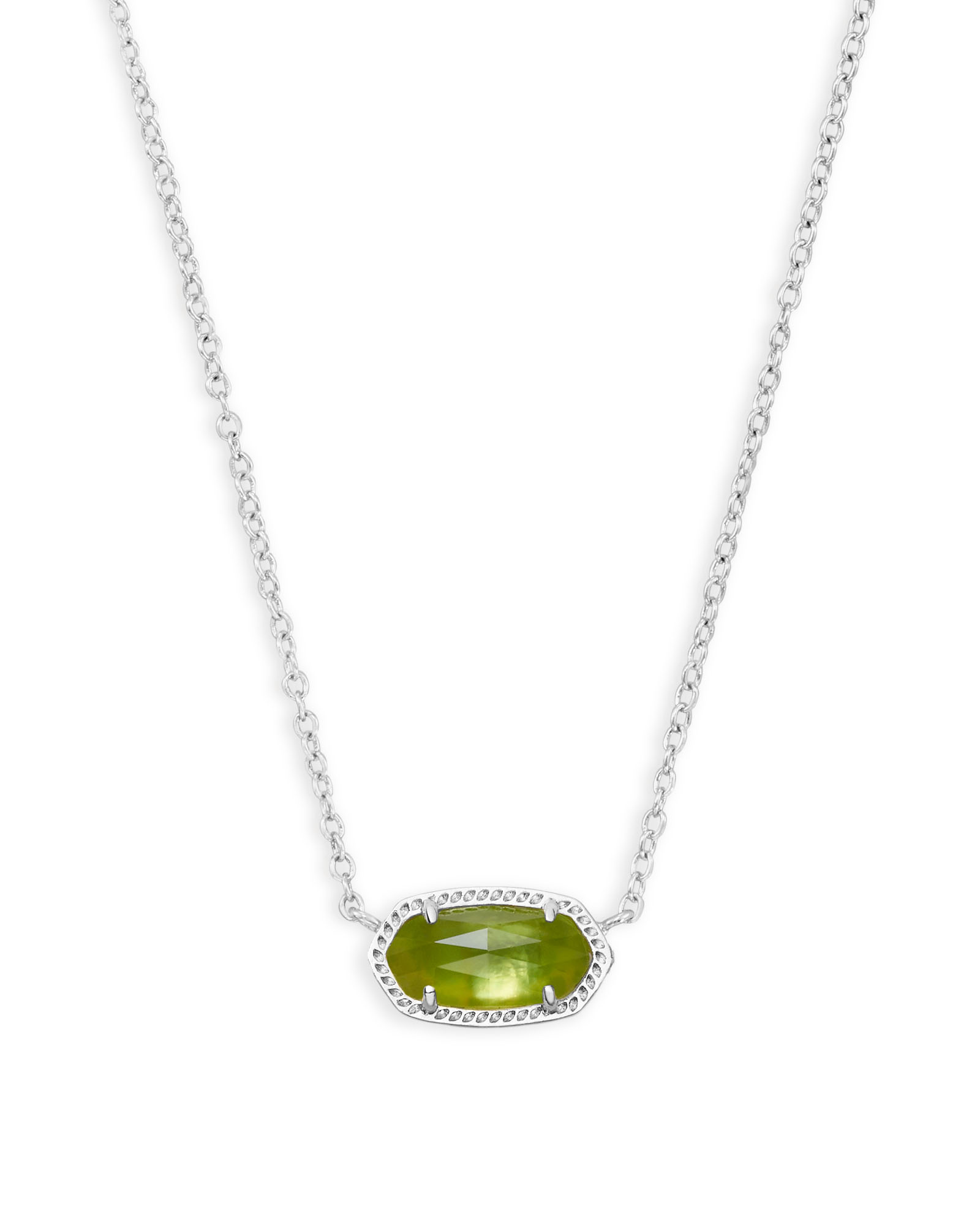 KENDRA SCOTT ELISA PERIDOT ILLUSION RHODIUM NECKLACE