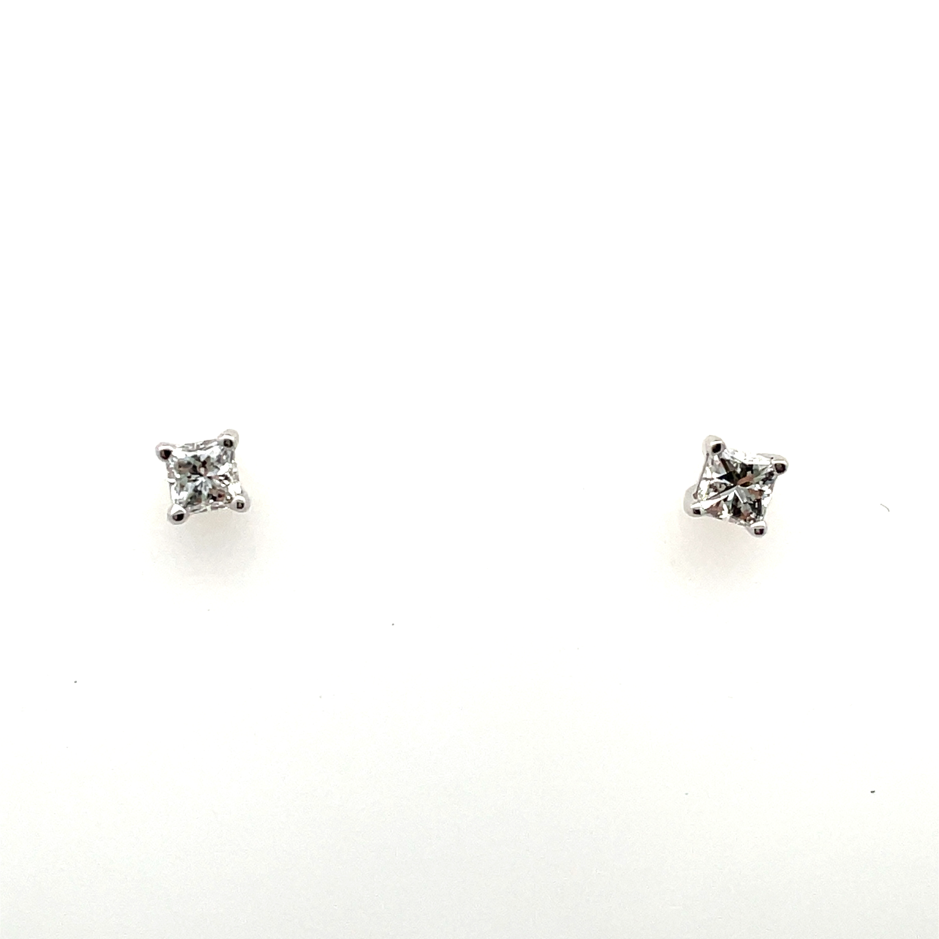 .48CTW LEO PRINC DIA STUD EARRINGS 14KW G-H SI1