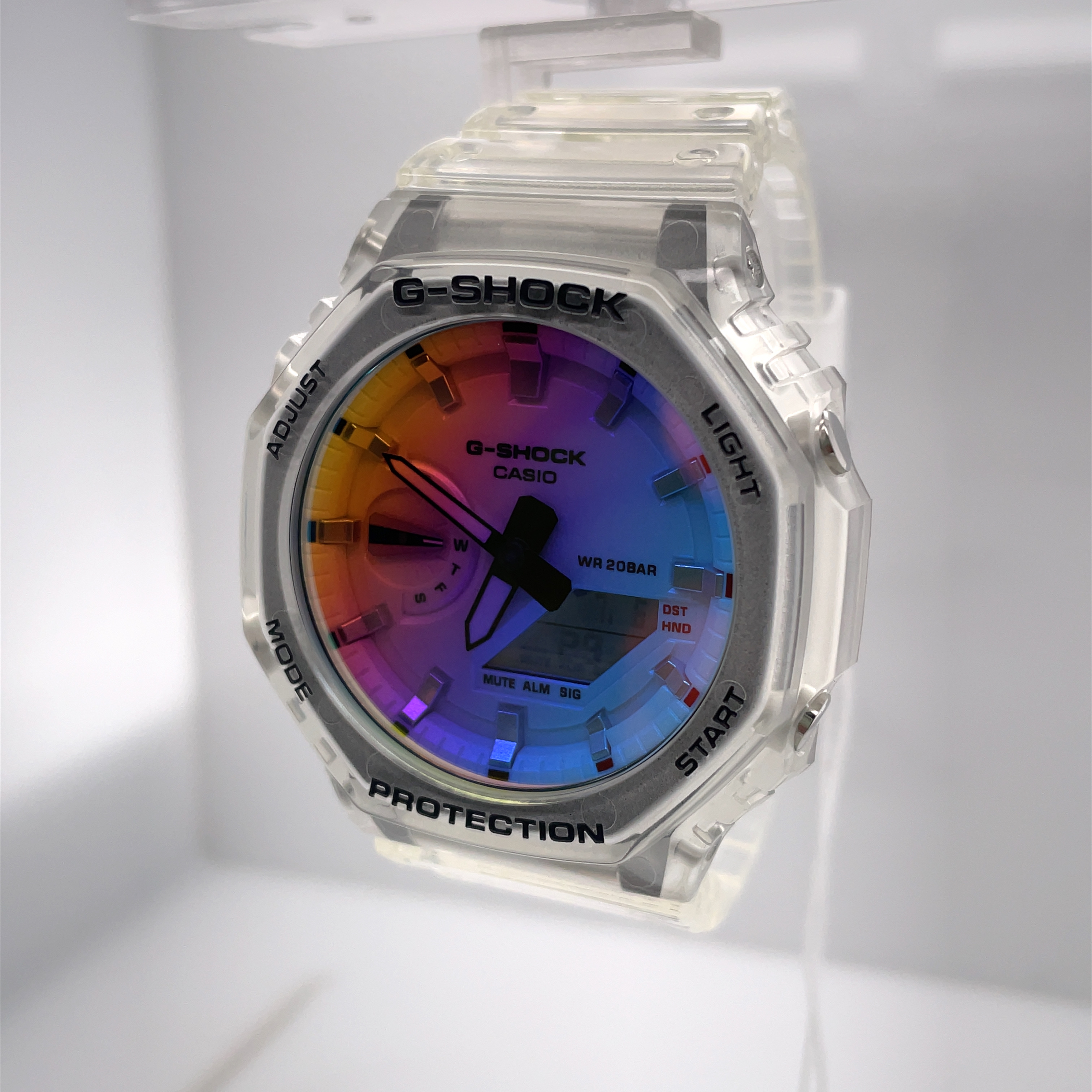 CASIO G-SHOCK ANALOGUE/DIGITAL CLEAR RESIN WATCH