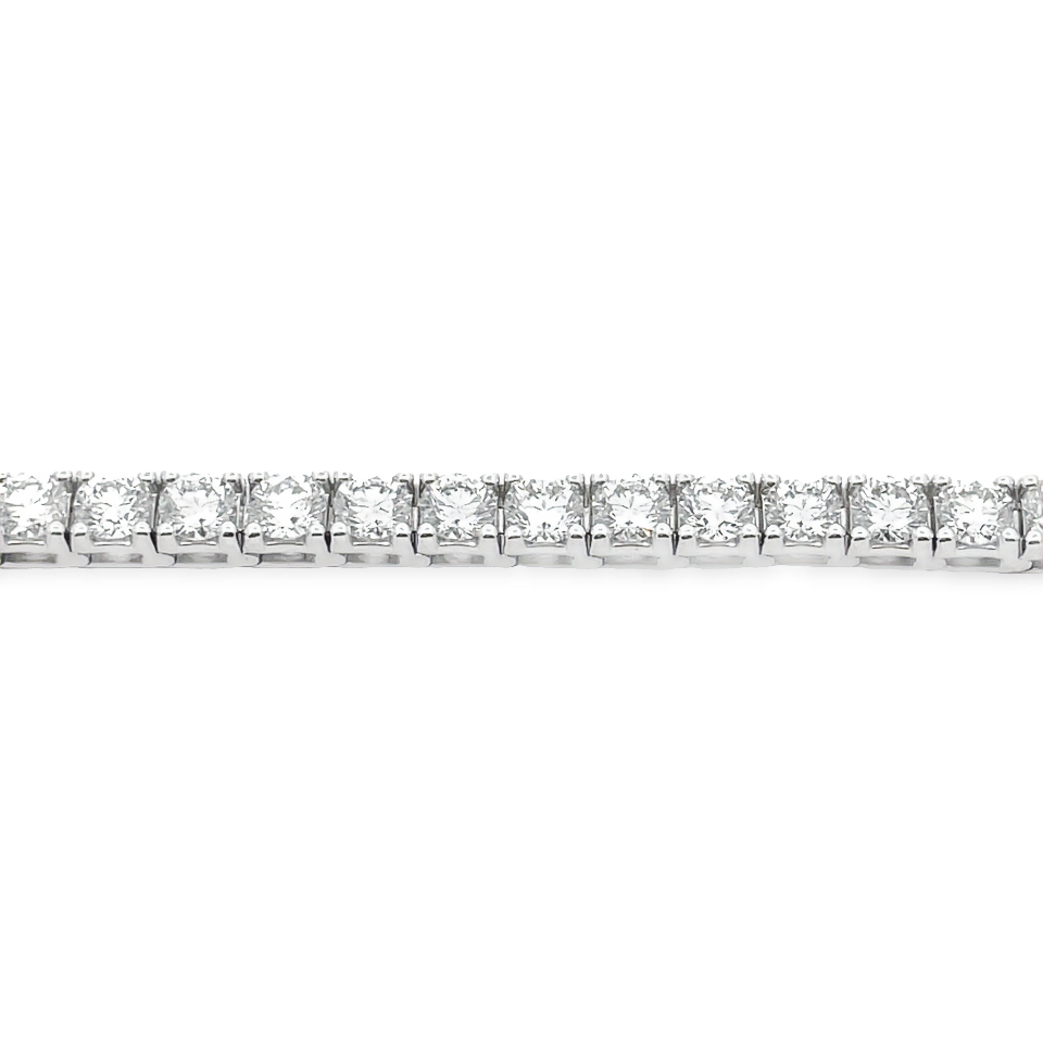 SUPER MAN MADE CREATED 12.00CTW DIAMOND TENNIS BRACELET CONTAINING 38 ROUND PRONG-SET DIAMONDS 14KW