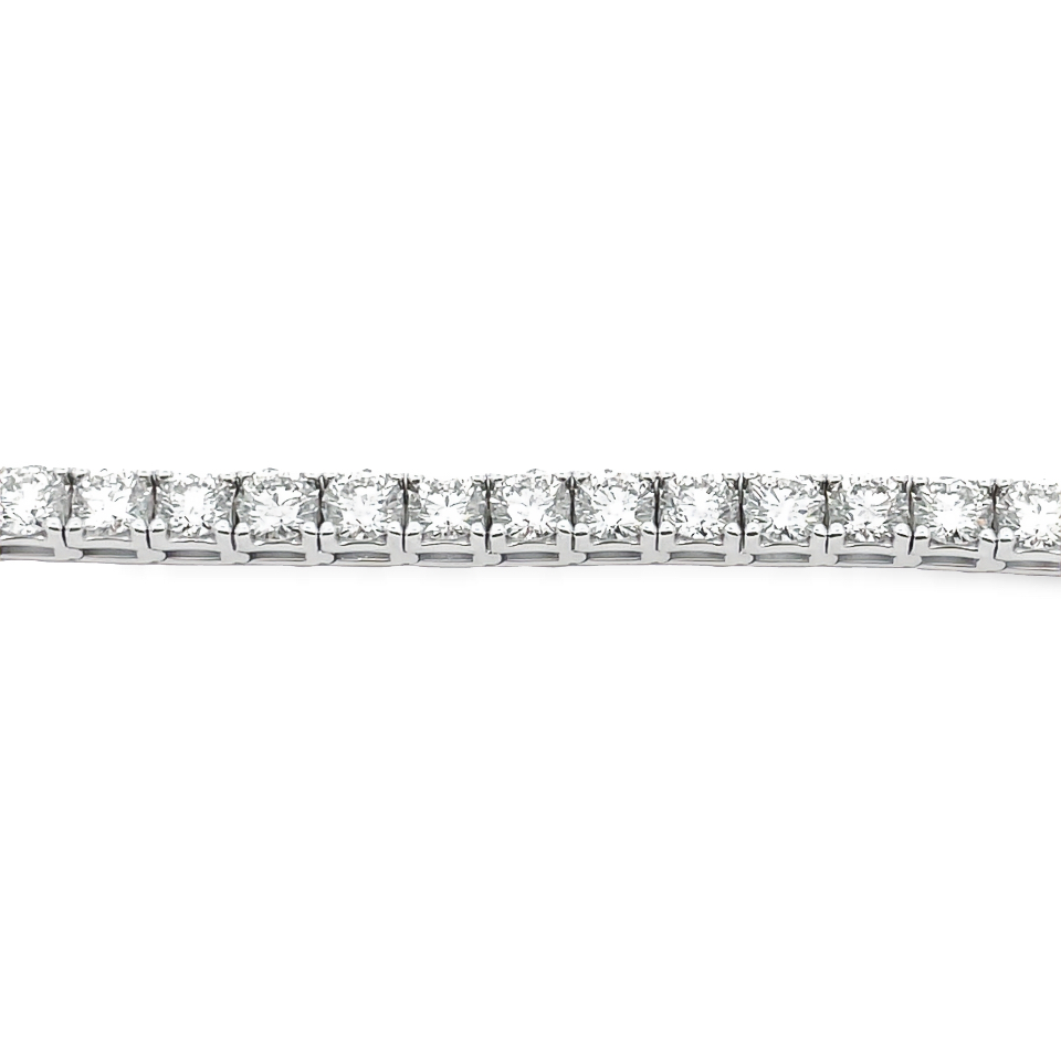 SUPER MAN MADE CREATED 14.07CTW DIAMOND TENNIS BRACELET CONTAINING 39 ROUND PRONG-SET DIAMONDS 14KW