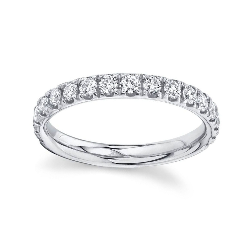 .73CTW LDS 17 ROUND DIAMOND ANNIVERSARY PRONG-SET BAND; 14KW