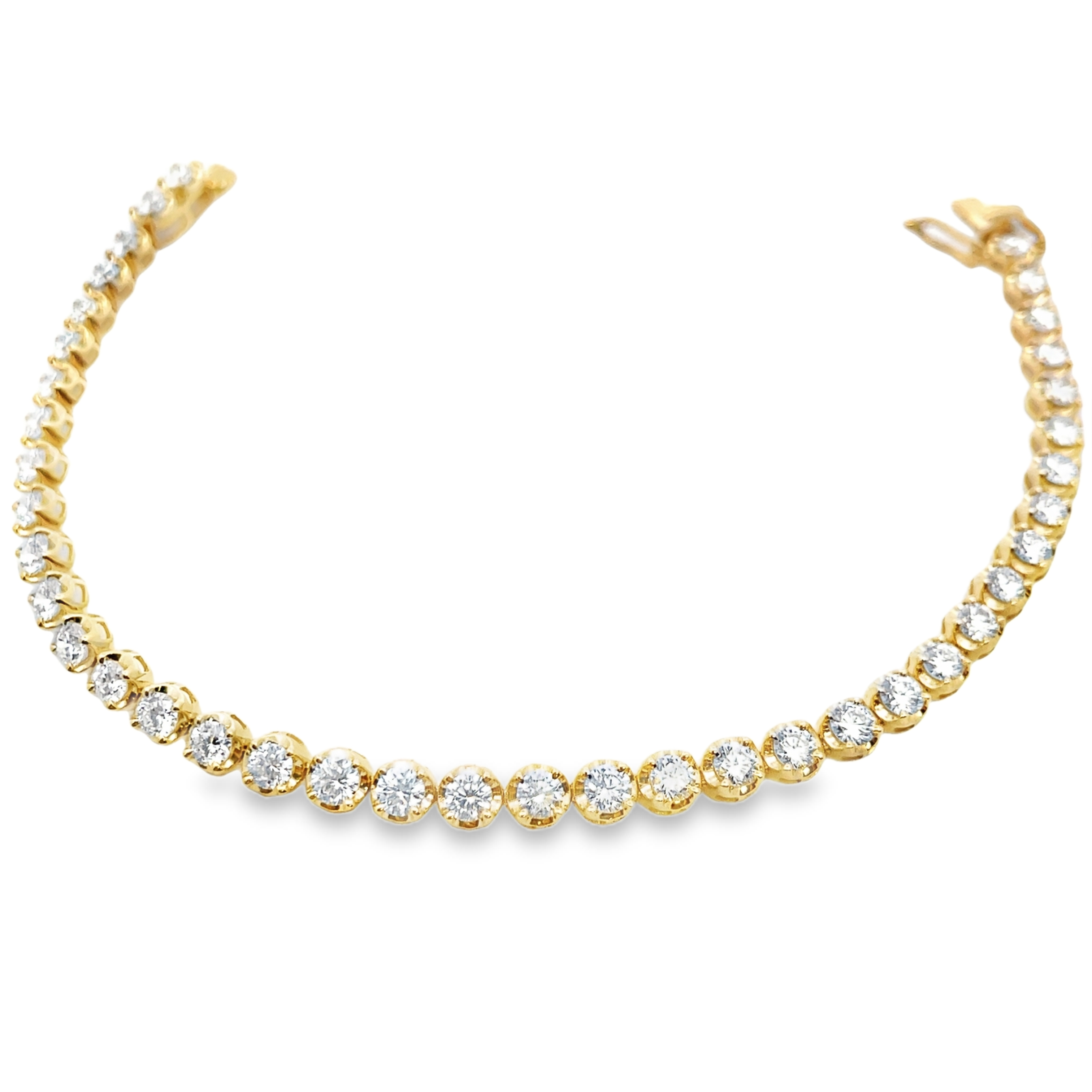 SUPER MAN MADE CREATED 5.00CTW DIAMOND TENNIS BRACELET CONTAINING 39 ROUND 4-PRONG SET DIAMONDS E-F VS 14KYIGI CARD CERT 40J334942406