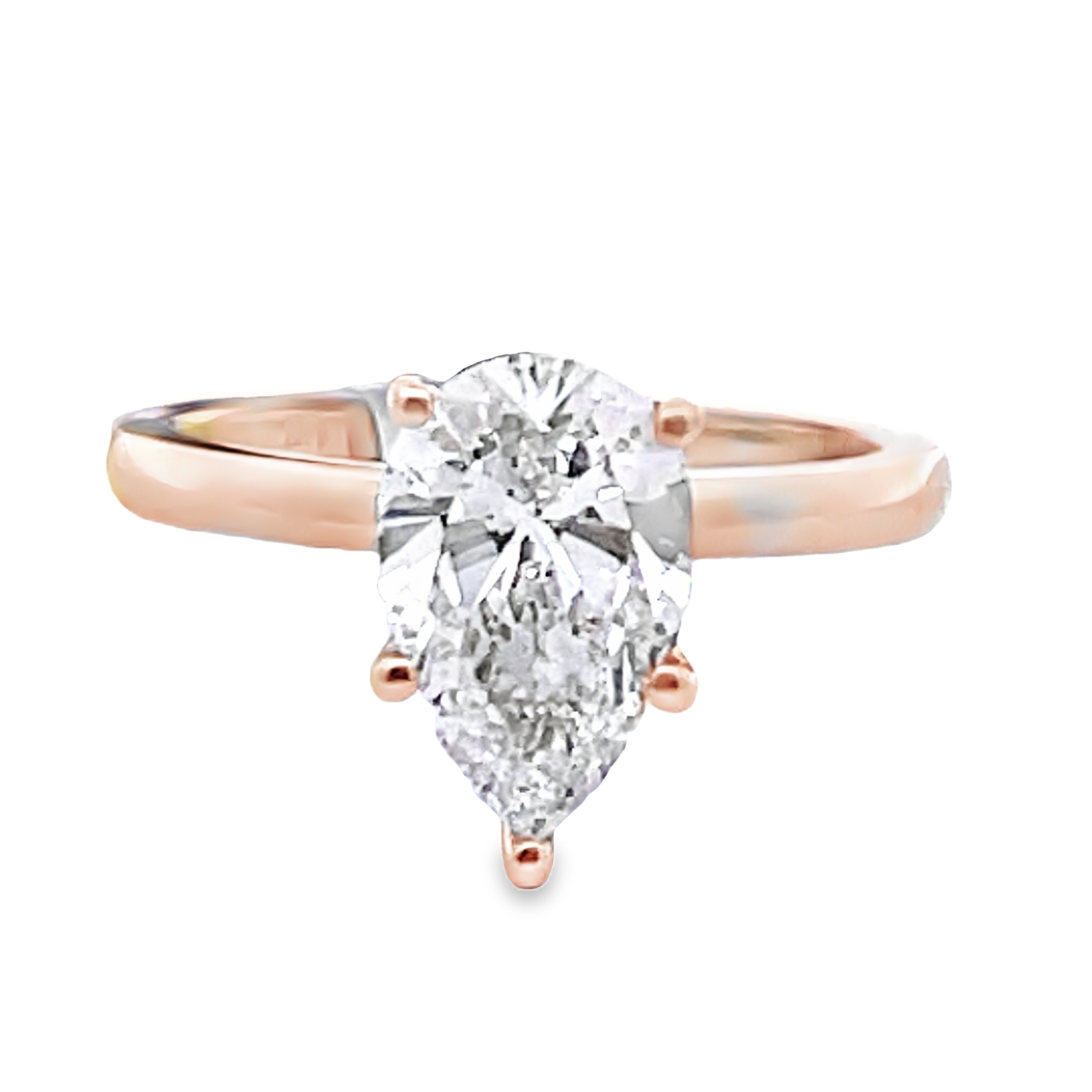 SUPER MAN MADE CREATED 2.23CTW HIDDEN-HALO ENGAGEMENT RING CONTAINING 2.08CT PEAR SHAPE DIAMOND CENTER F VS2 IGI LG602308423  10 ROUND MELEE DIAMONDS .15CTW F VS 14KYLG-19299