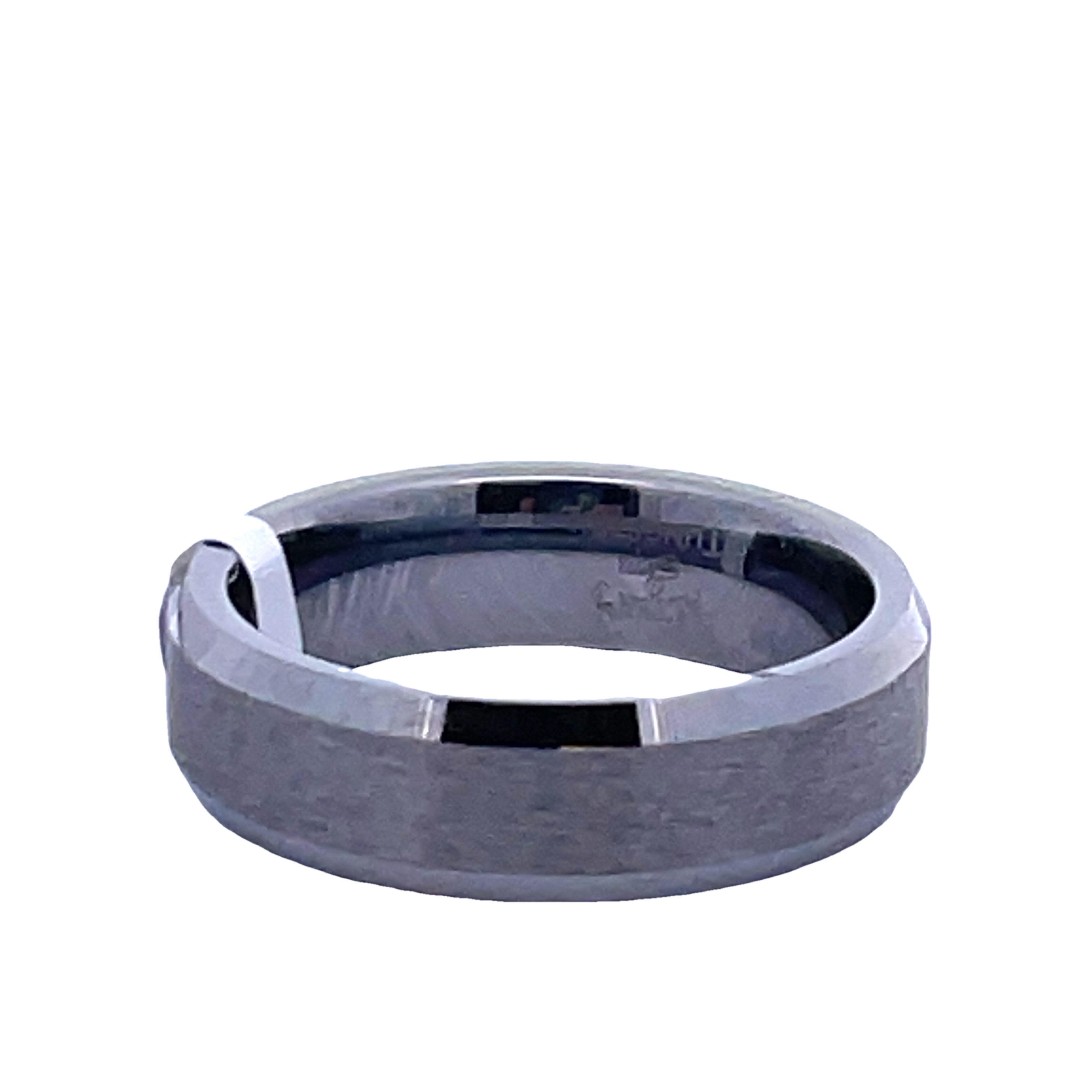 6MM TUNGSTEN BEVEL EDGE SATIN CENTER BAND SIZE 9