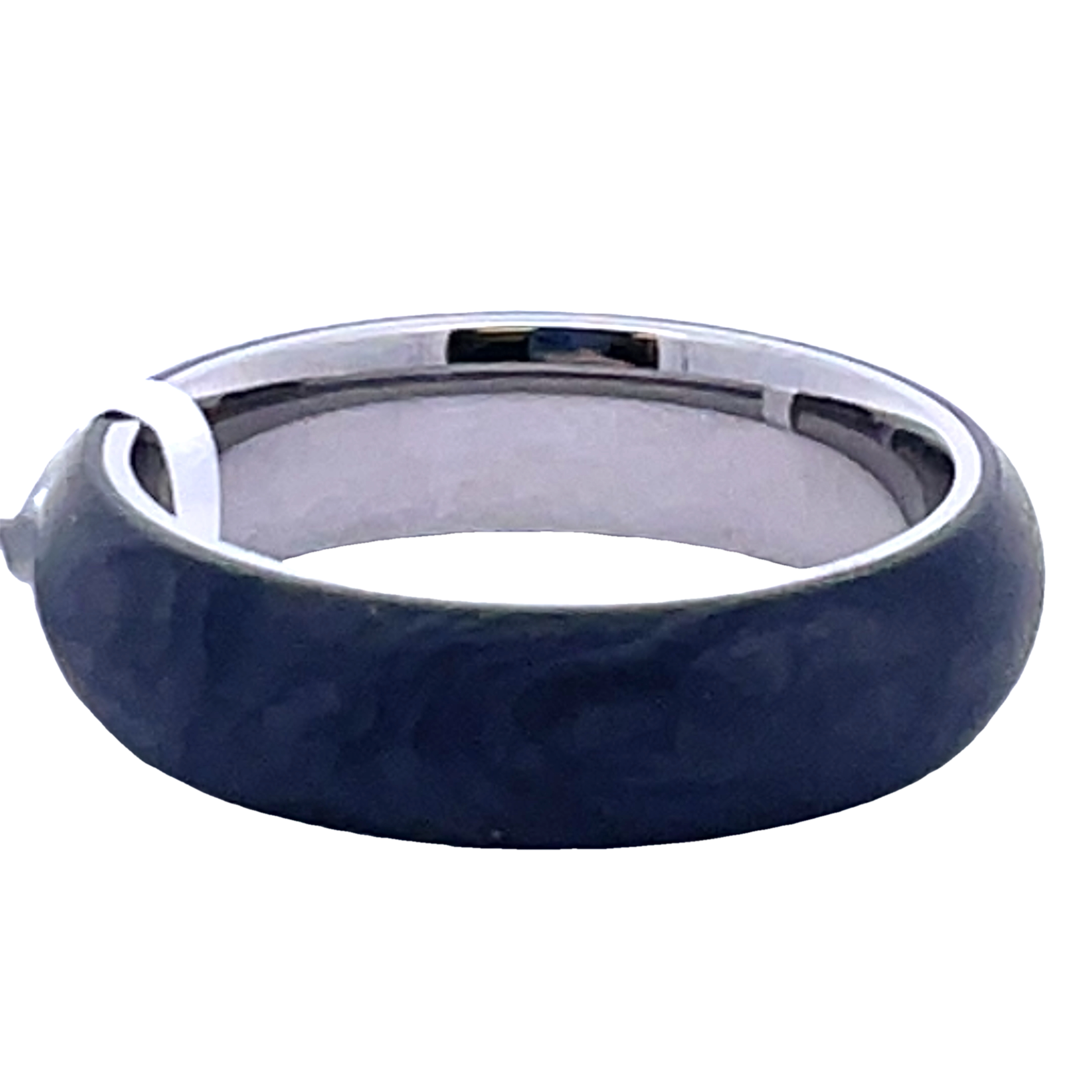 ARTCARVED 6MM FORGED GREY CARBON WITH GREY TITANIUM WEDDING BAND; SIZE 10