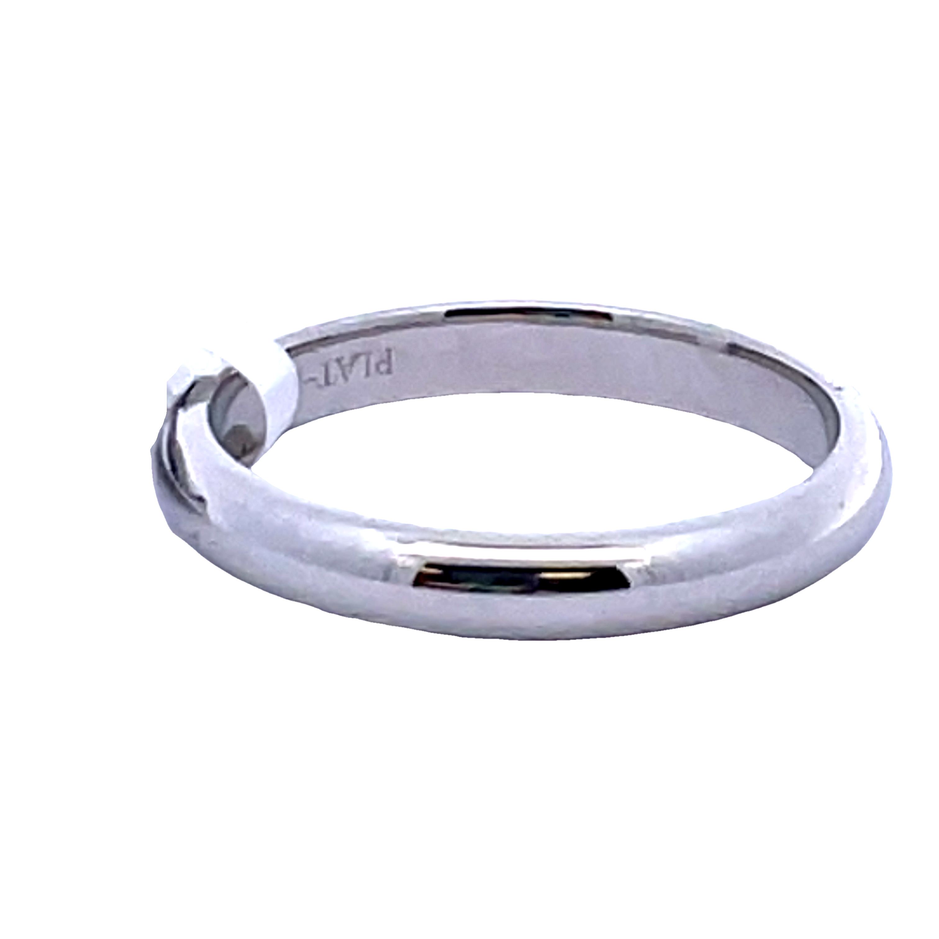 LADIES 3MM HALF-ROUND WEDDING BAND; SIZE 6.5; PLATINUM