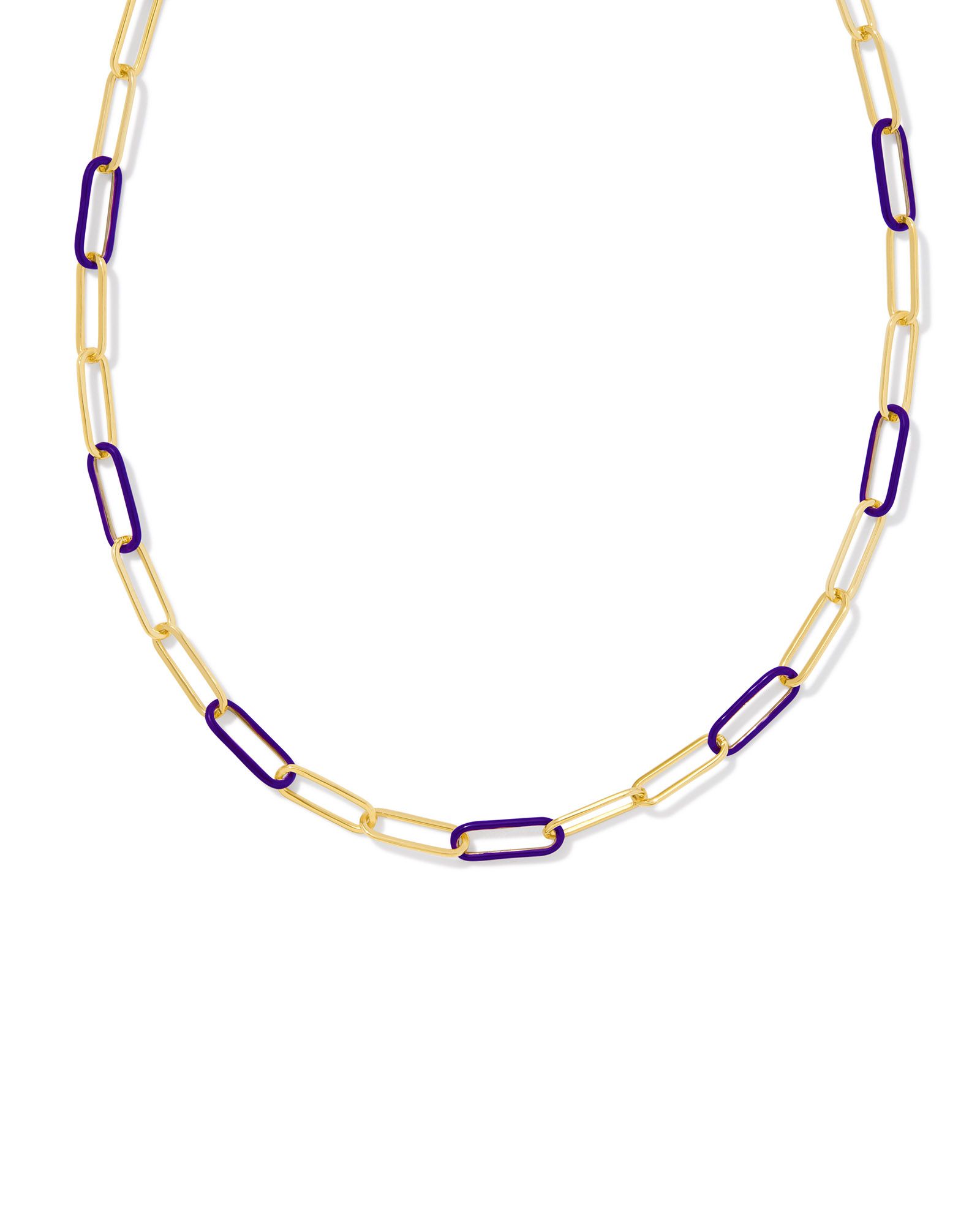 KENDRA SCOTT AINSLEY PURPLE ENAMEL GOLD TONE CONVERTIBLE CHAIN NECKLACE