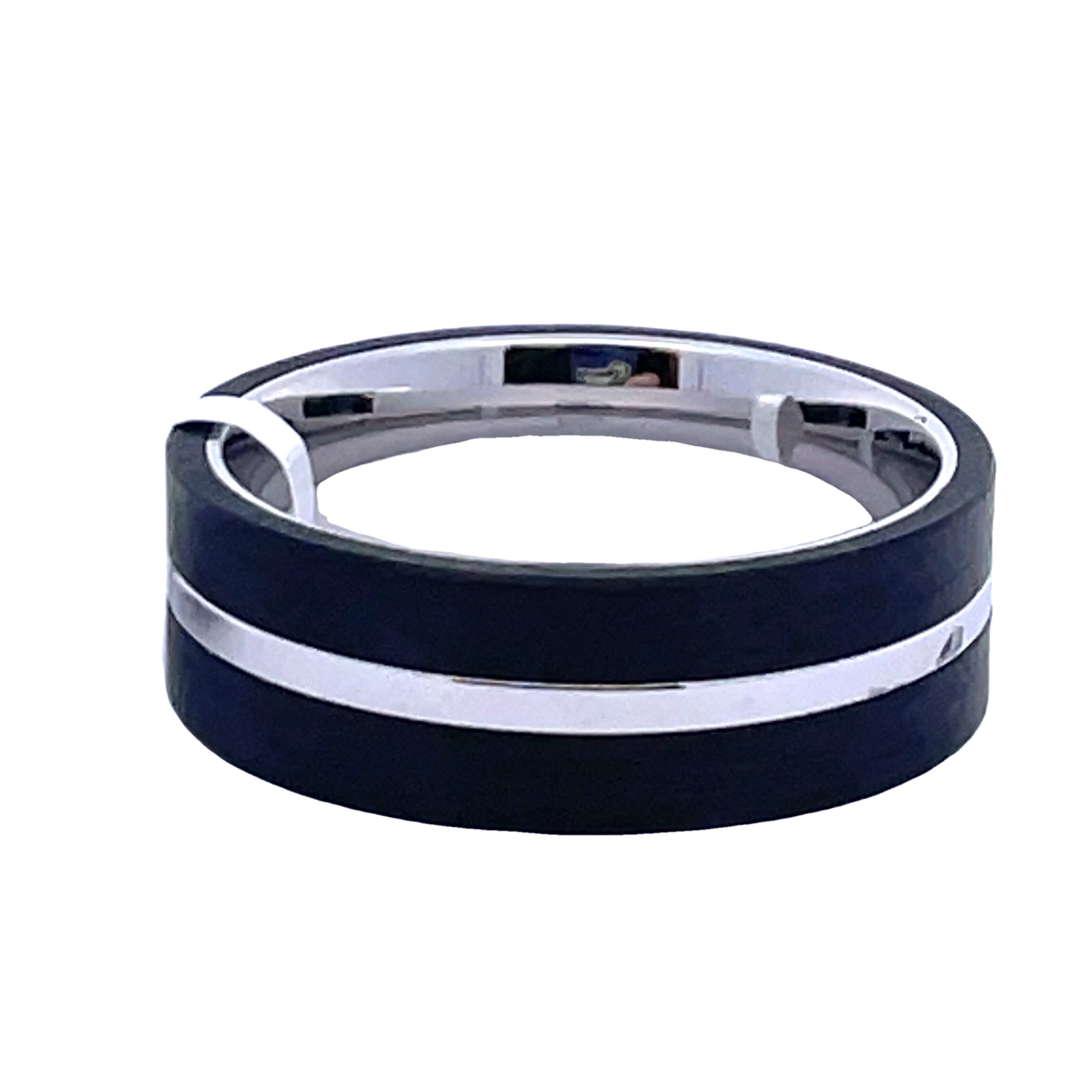 8MM COBALT PIPE CUT TWO CARBON FIBER OVERLAYS BAND SIZE 12