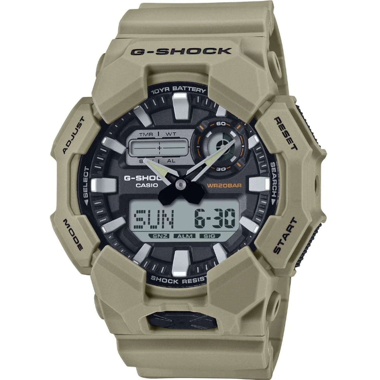 CASIO G-SHOCK DIGITAL BROWN RESIN WATCH WITH 10-YEAR BATTERY