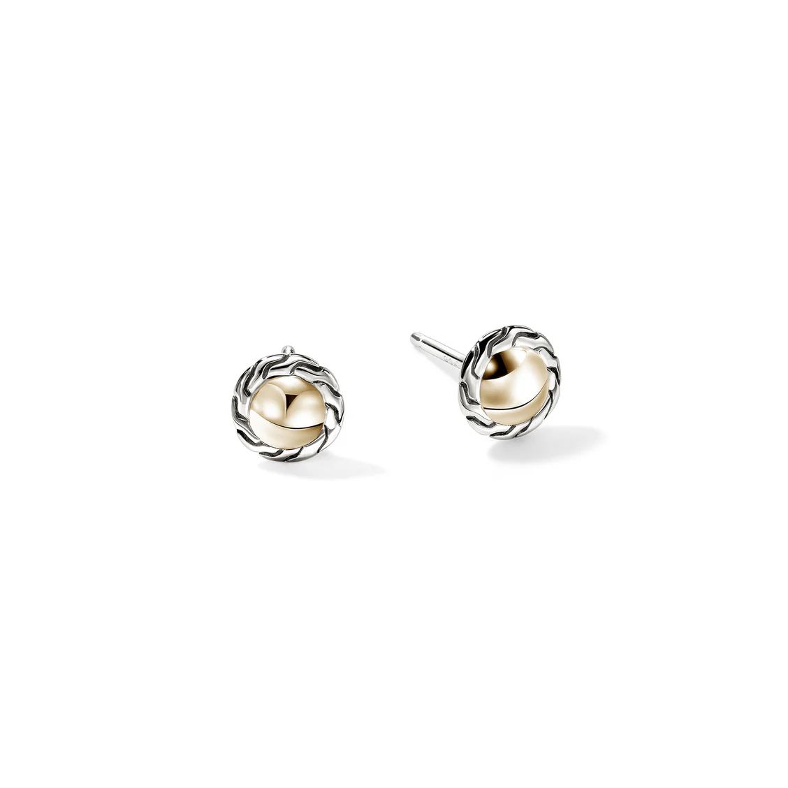 JOHN HARDY ESSENTIALS 14KY & SILVER 7MM STUD EARRINGS