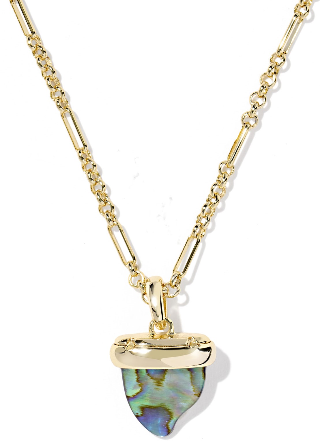 KENDRA SCOTT OLEANA ABALONE SHELL GOLD TONE PENDANT NECKLACE