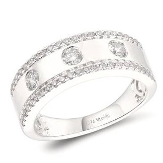 LE VIAN .56CTW DIAMOND BAND RING CONTAINING: 3 ROUND FLUSH-SET VANILLA DIAMONDS + 46 ROUND PRONG-SET EDGE VANILLA DIAMONDS 14KW