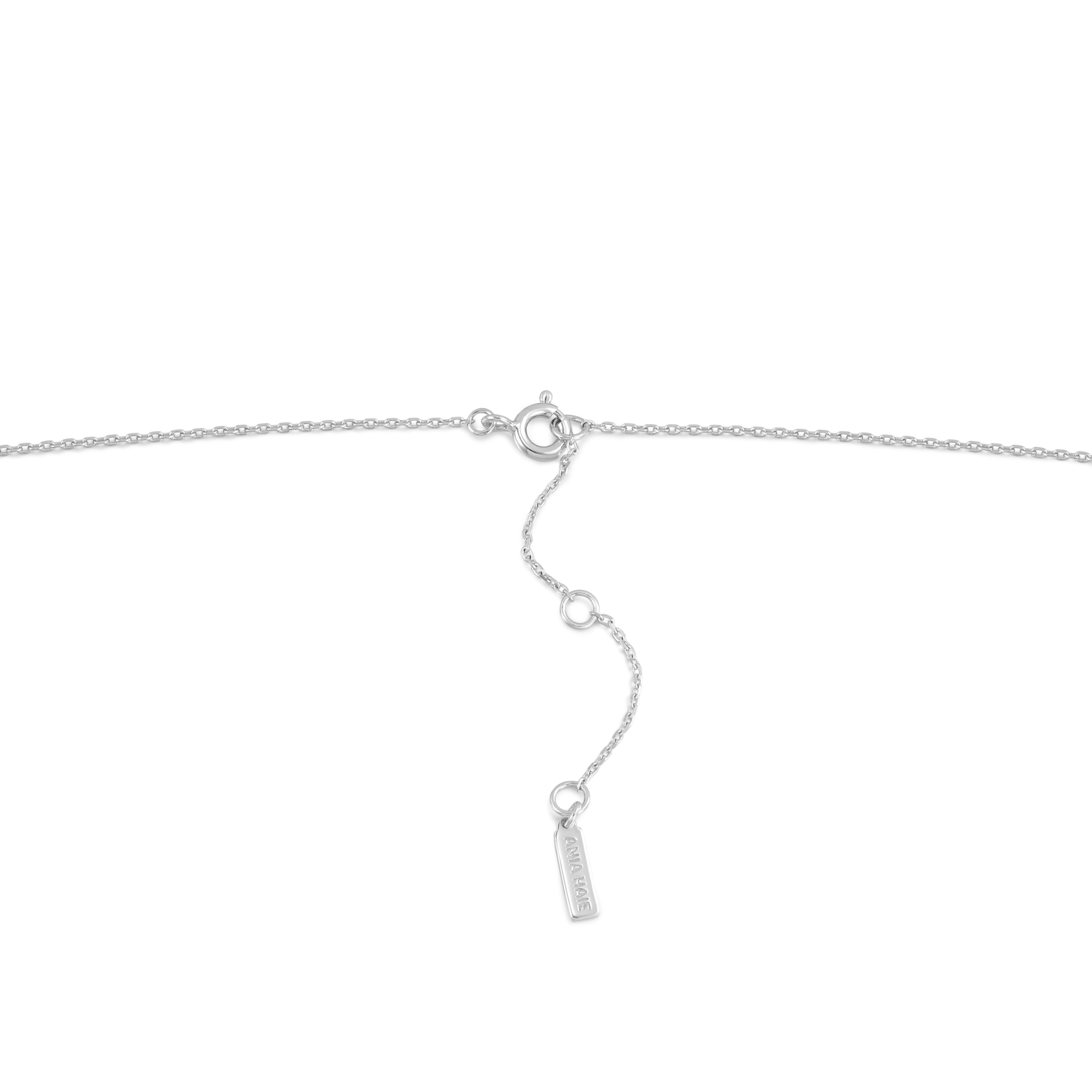ANIA HAIE SILVER MINI LINK CHARM CHAIN NECKLACE