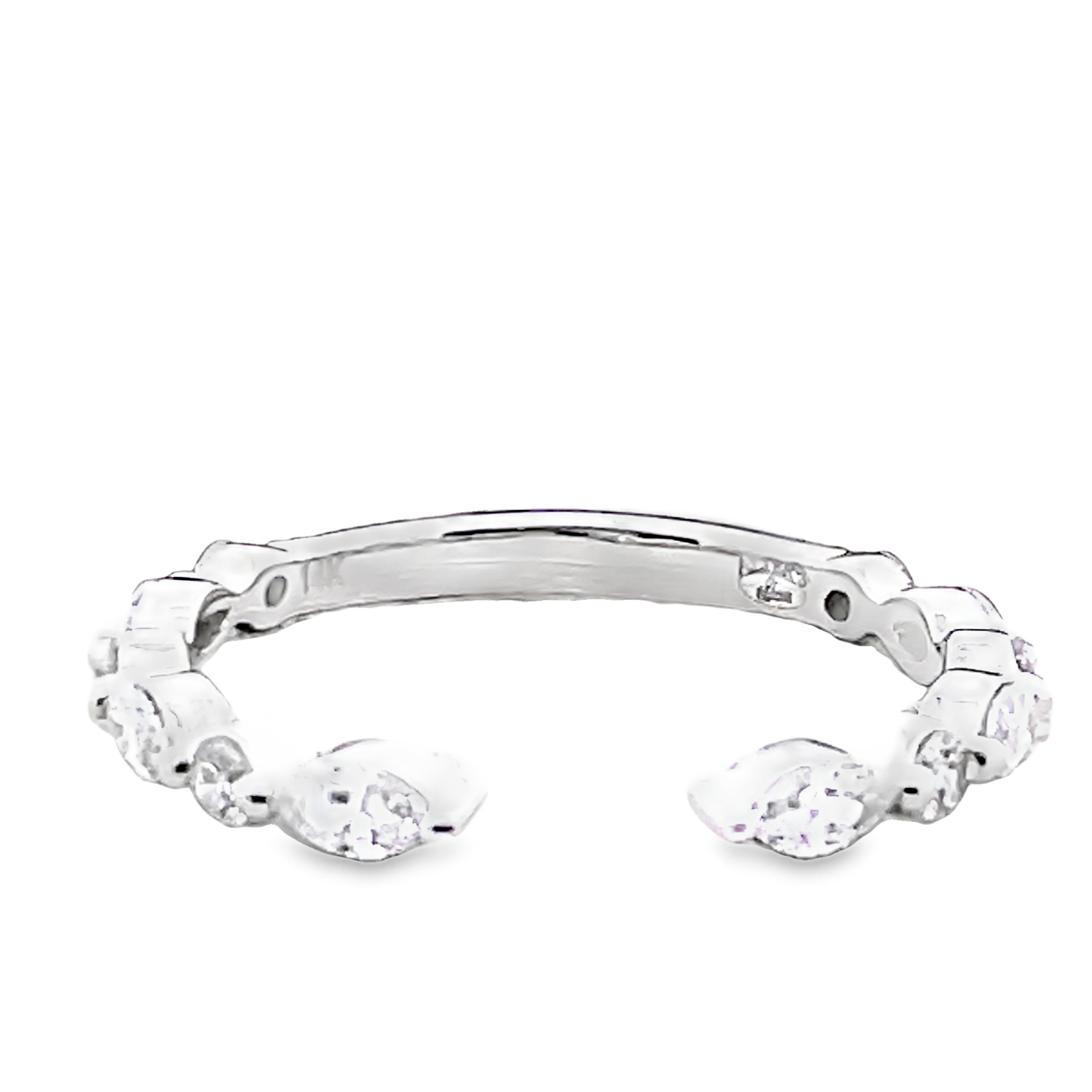 1/2CTW LDS AIR-GAP DIAMOND BAND RING CONTAINING: 6 ROUND DIAMONDS ALTERNATING WITH 6 MARQUISE DIAMONDS 14KW