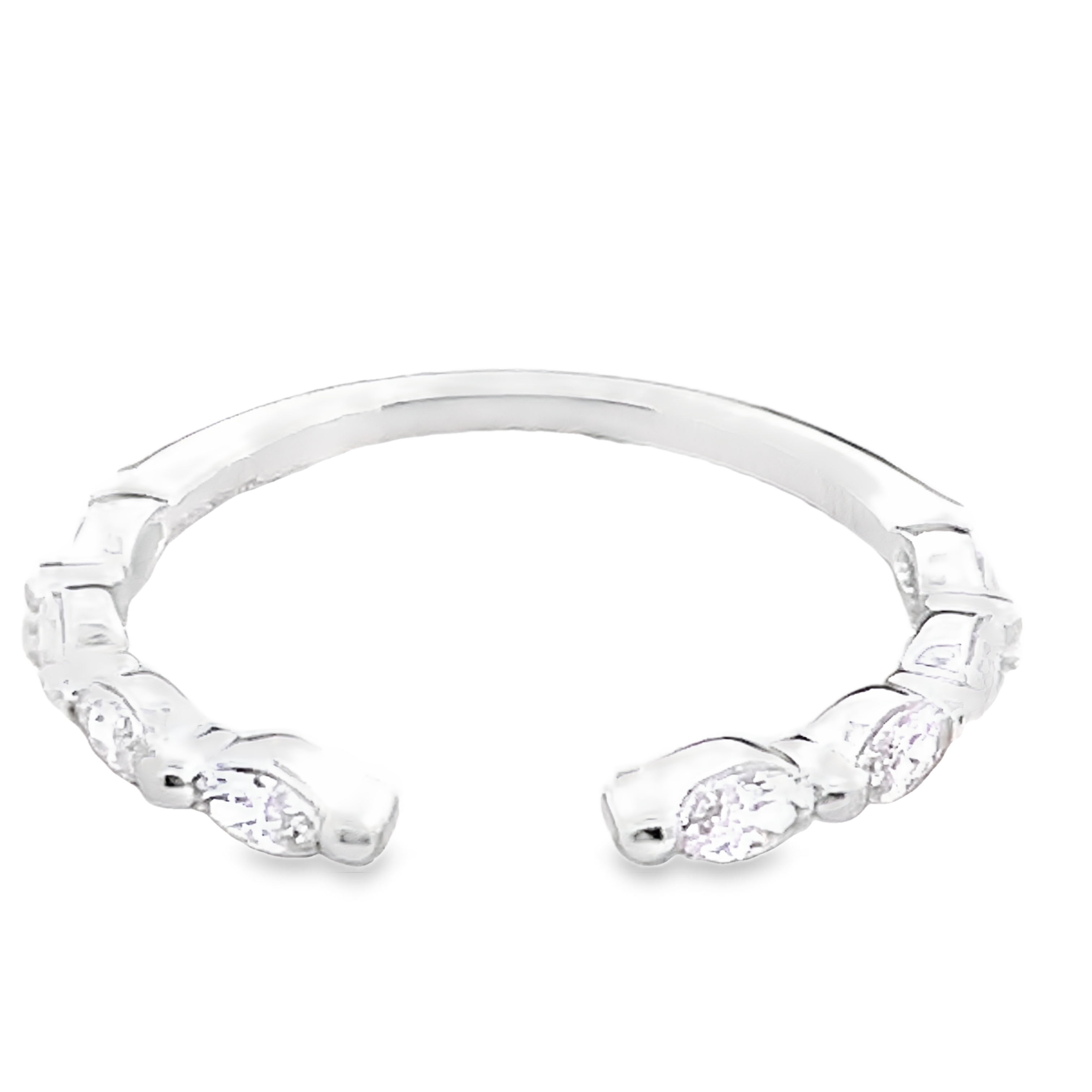 1/3CTW LDS DIAMOND AIR-GAP BAND RING CONTAINING: 8 MARQUISE SHARED-PRONG DIAMONDS 14KW