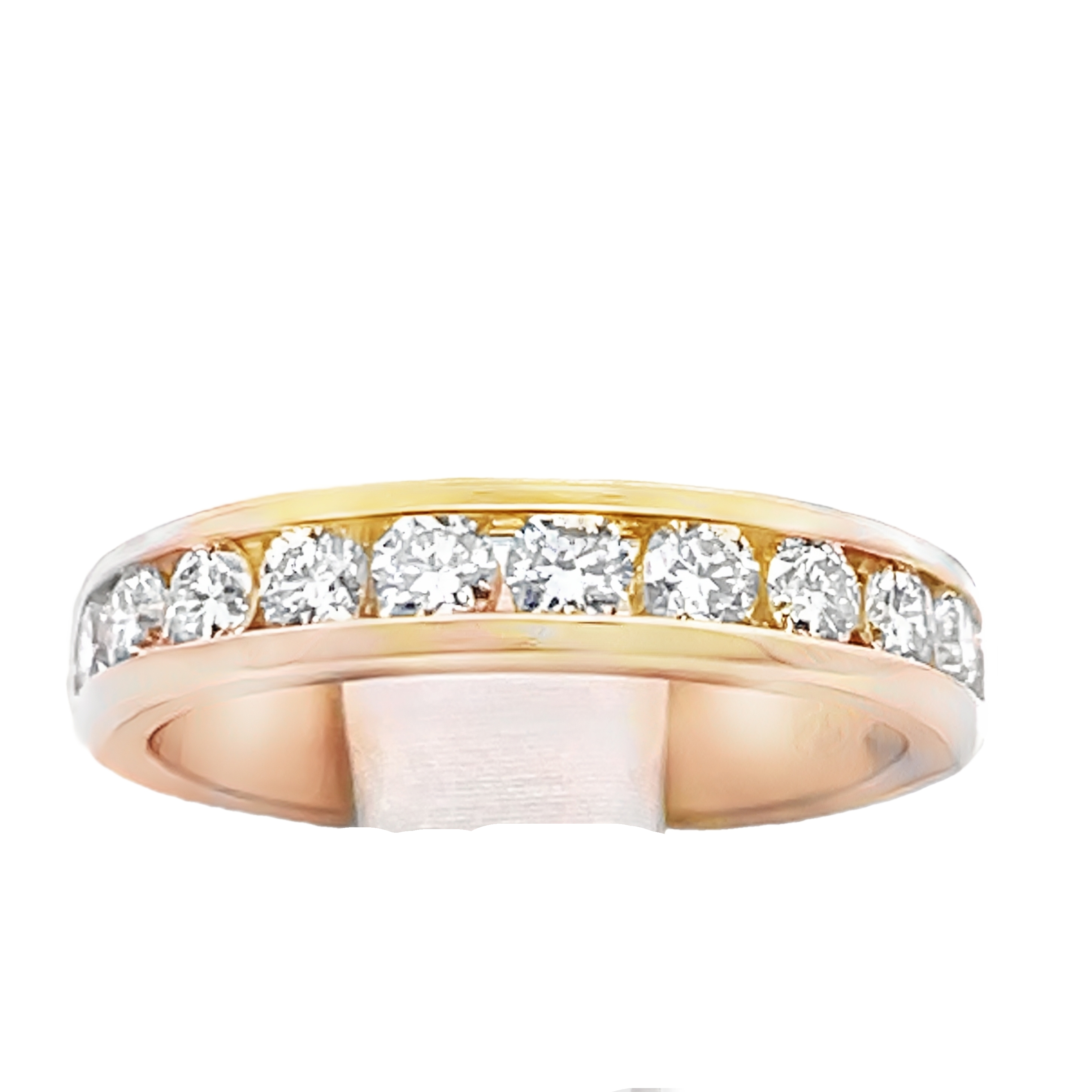 1CTW LDS DIAMOND BAND CONTAINING: 12 ROUND CHANNEL-SET DIAMONDS 14KY