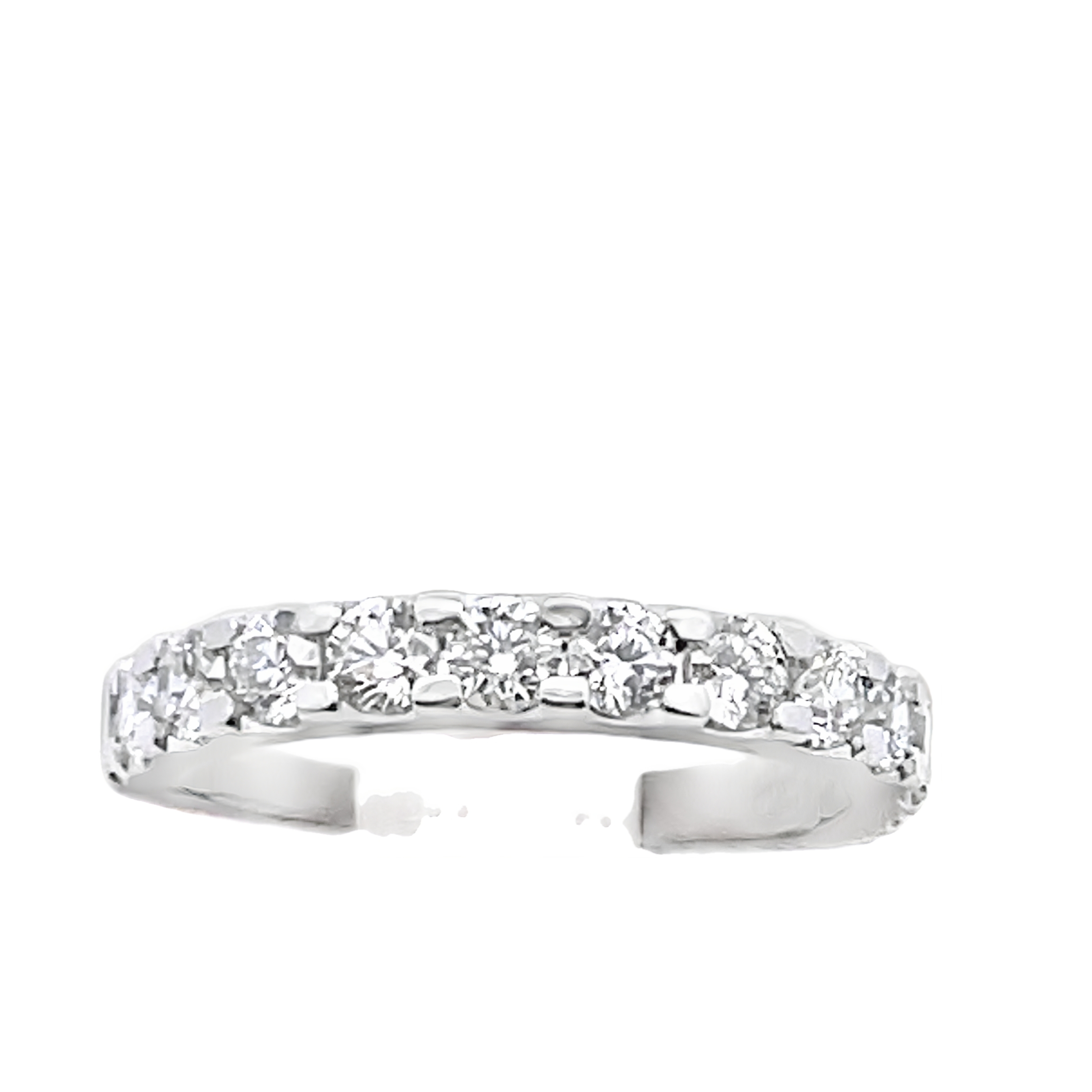 1CTW LDS DIAMOND MACHINE PRONG-SET BAND CONTAINING: 11 ROUND DIAMONDS 14KW