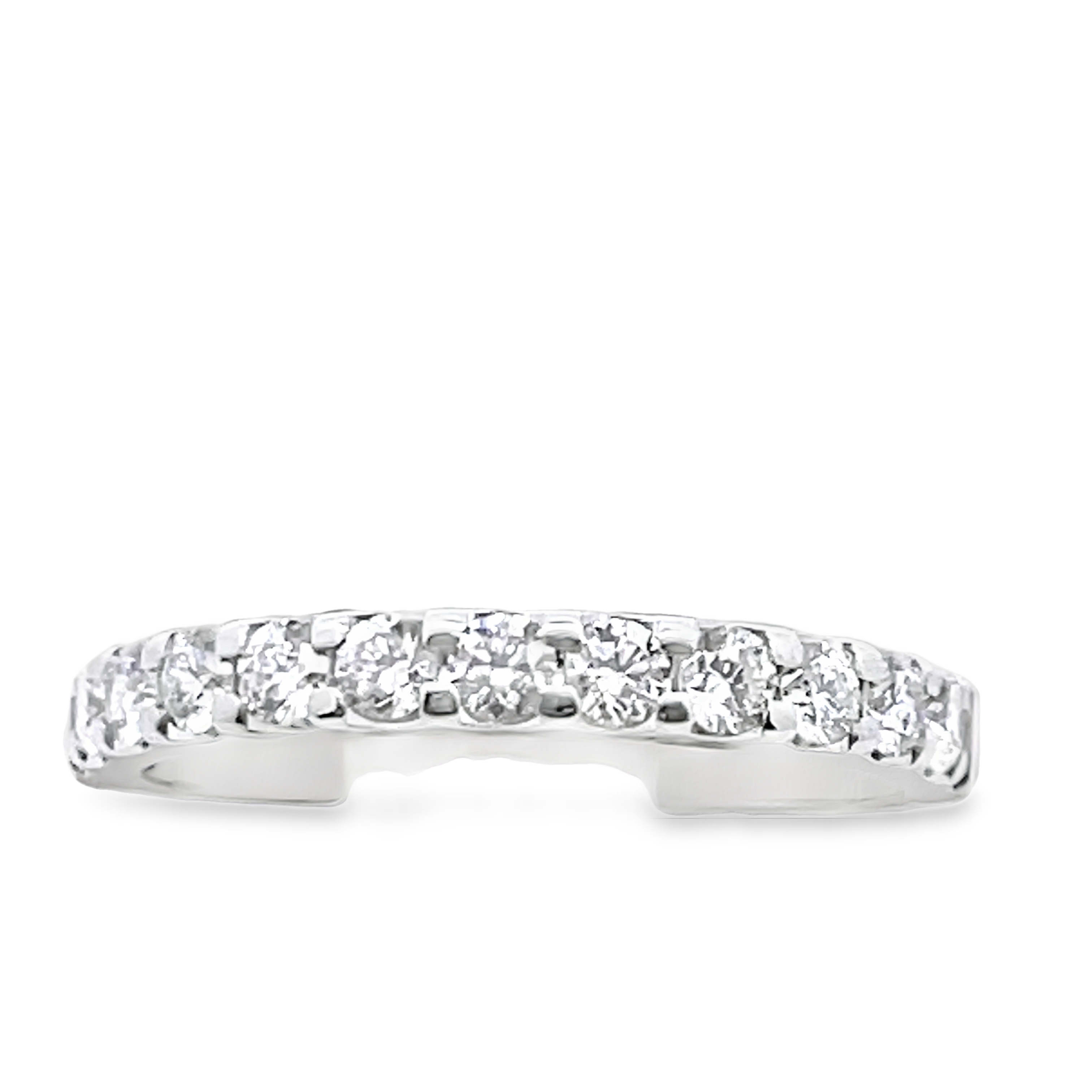 1/2CTW LDS MACHINE PRONG-SET BAND CONTAINING: 11 ROUND DIAMONDS 14KW