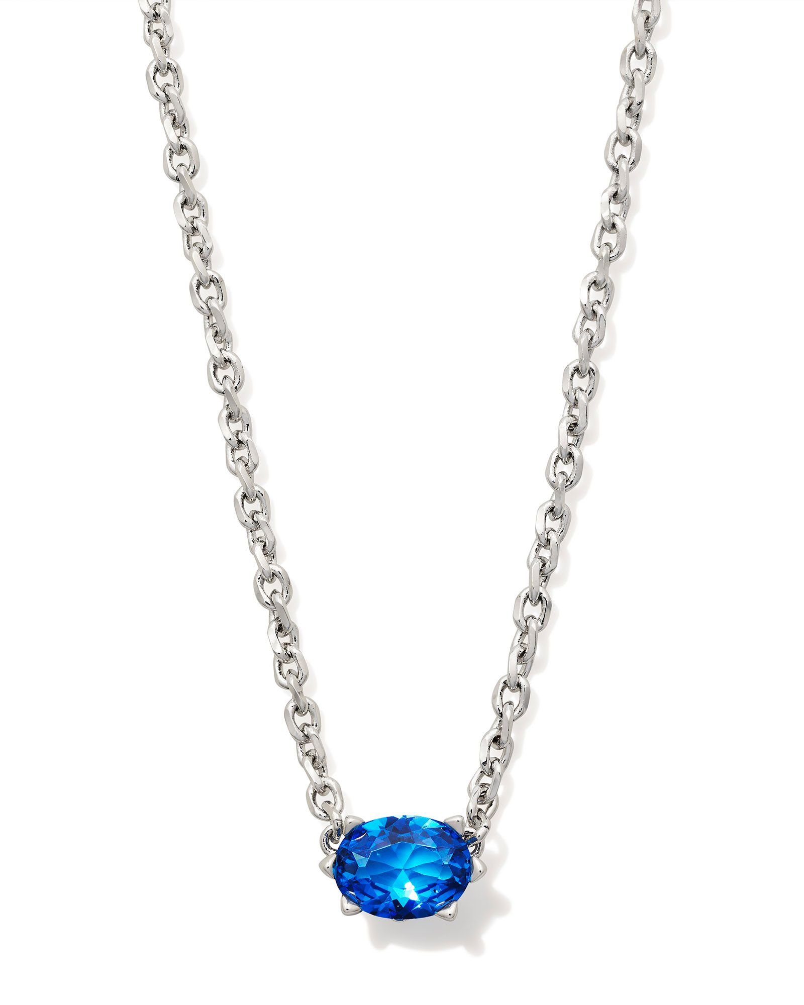 KENDRA SCOTT CAILIN BLUE VIOLET CRYSTAL RHODIUM PENDANT NECKLACE