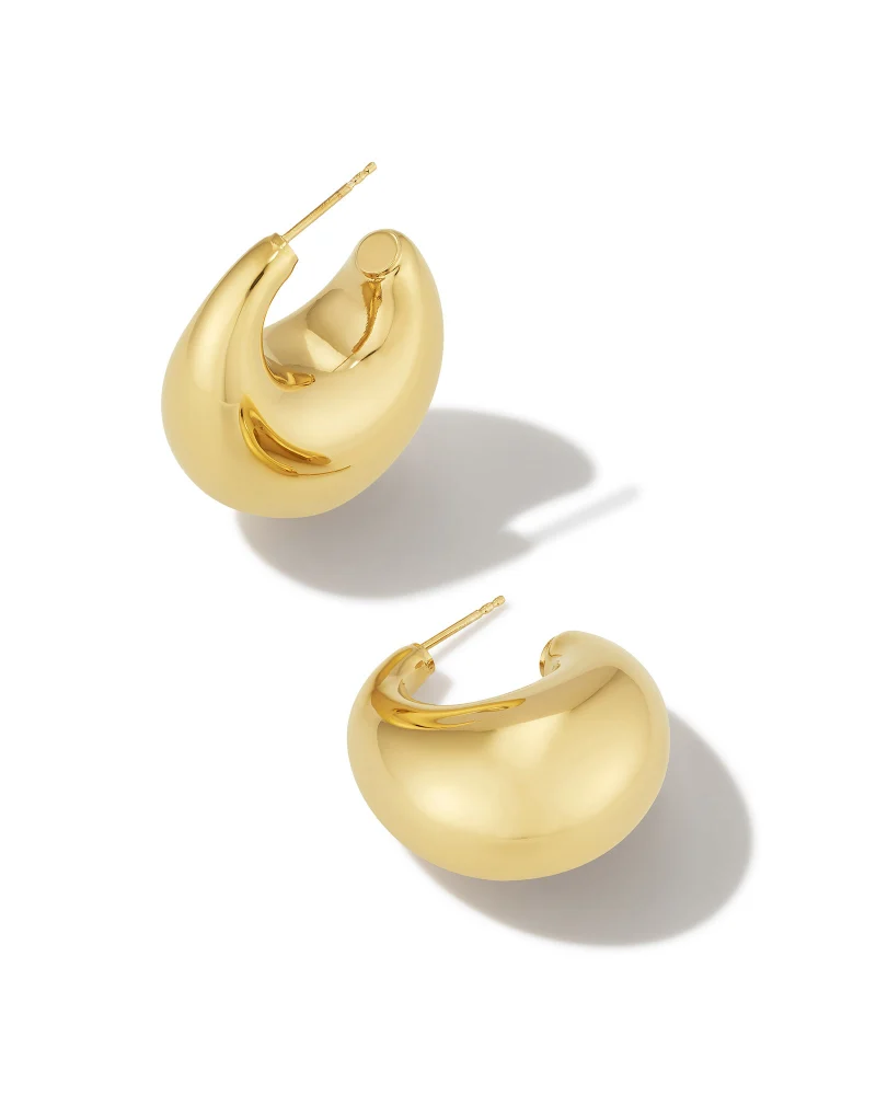KENDRA SCOTT RAYLYN 18K GOLD VERMEIL HOOP EARRINGS