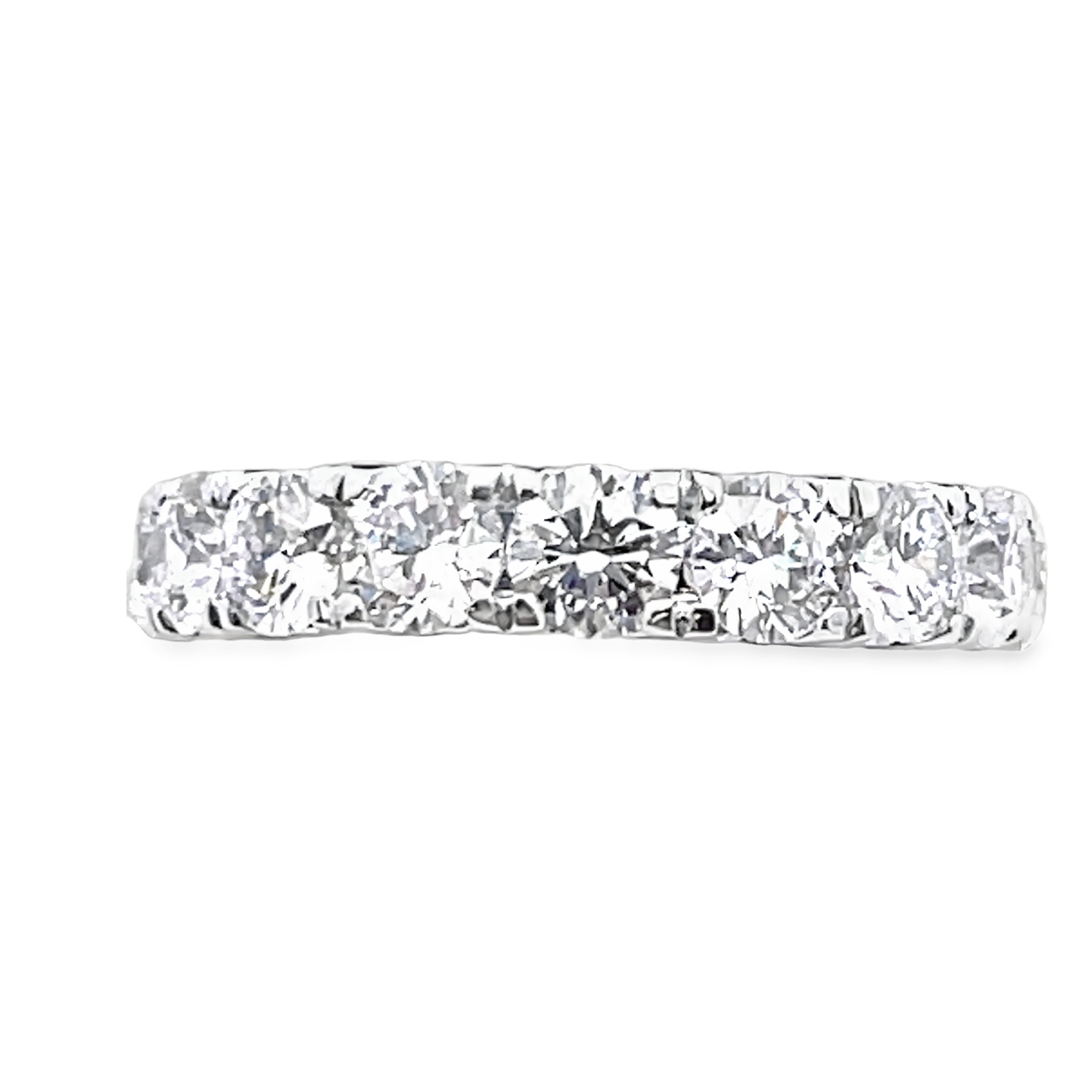 SUPER MAN MADE CREATED LDS 2.00CTW DIAMOND ANNIVERSARY BAND CONTAINING: 9 ROUND DIAMONDS 14KW