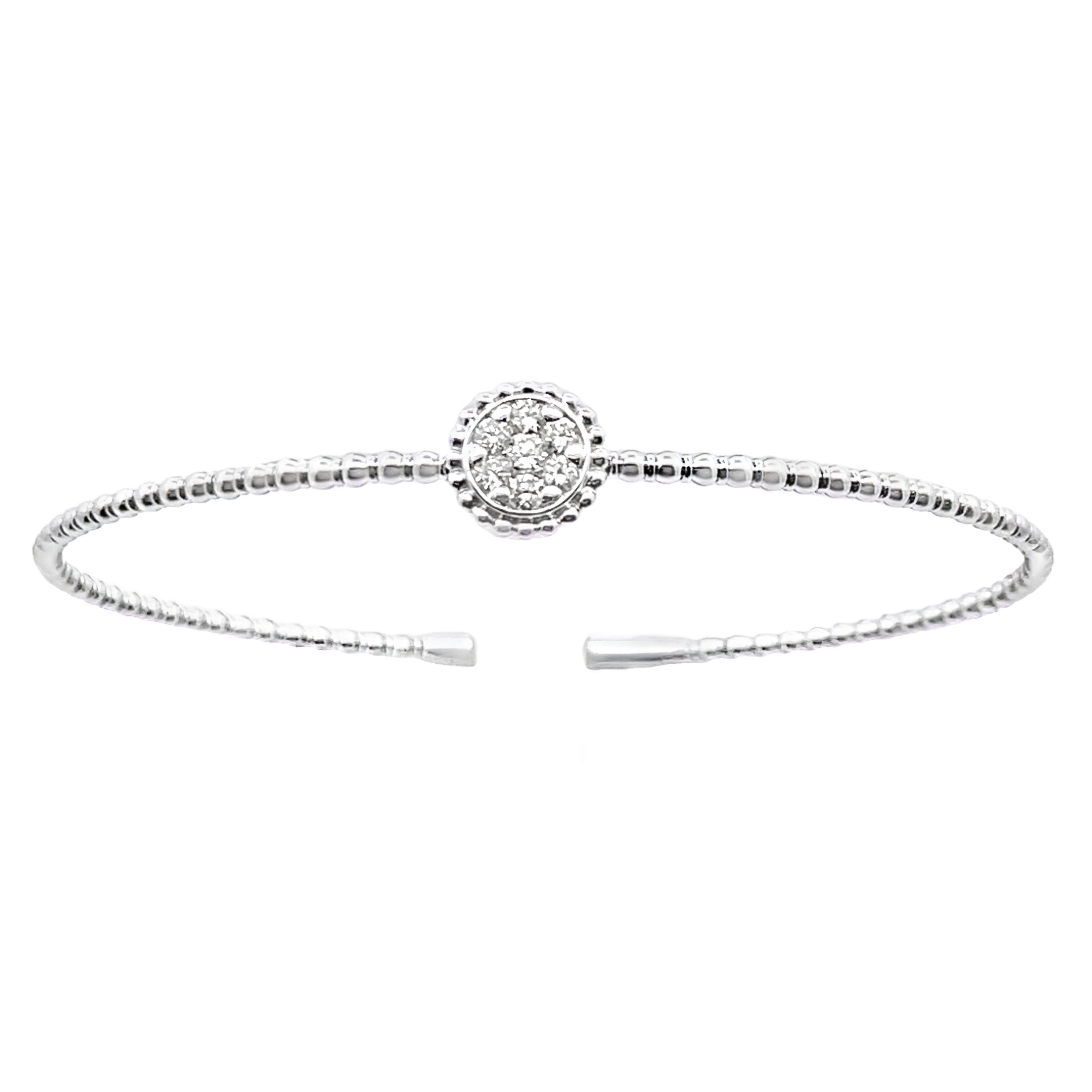 .29CTW 7 ROUND DIAMOND ROUND CLUSTER CENTER STATION FLEX BANGLE 14KW