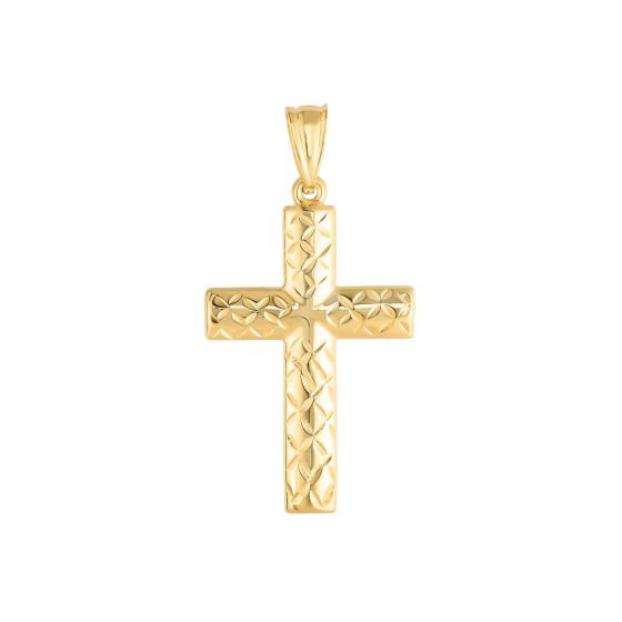 18X35MM D/C CROSS PENDANT/CHAIN 14KY