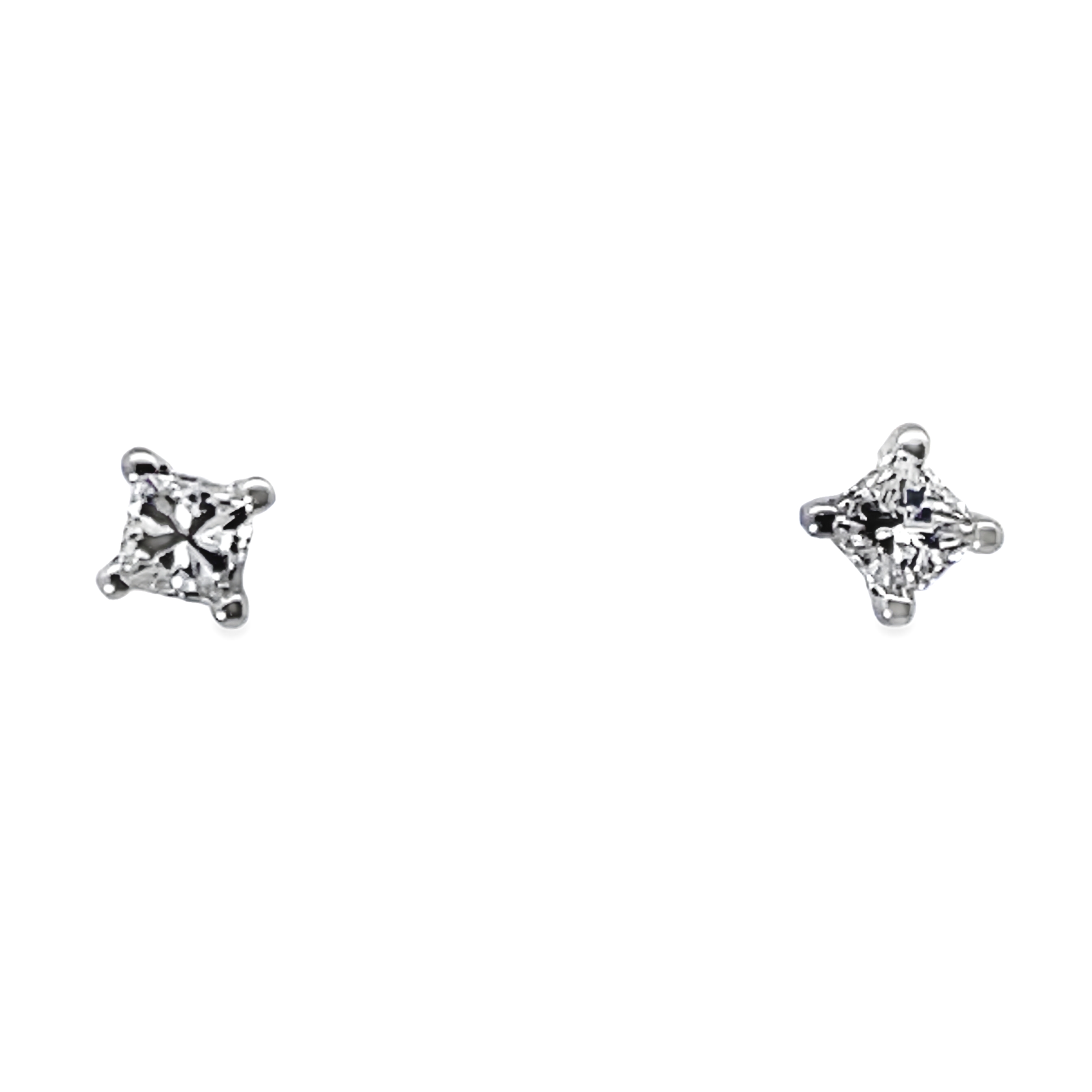 1/3CTW PRINCESS DIAMOND STUD EARRINGS 14KW