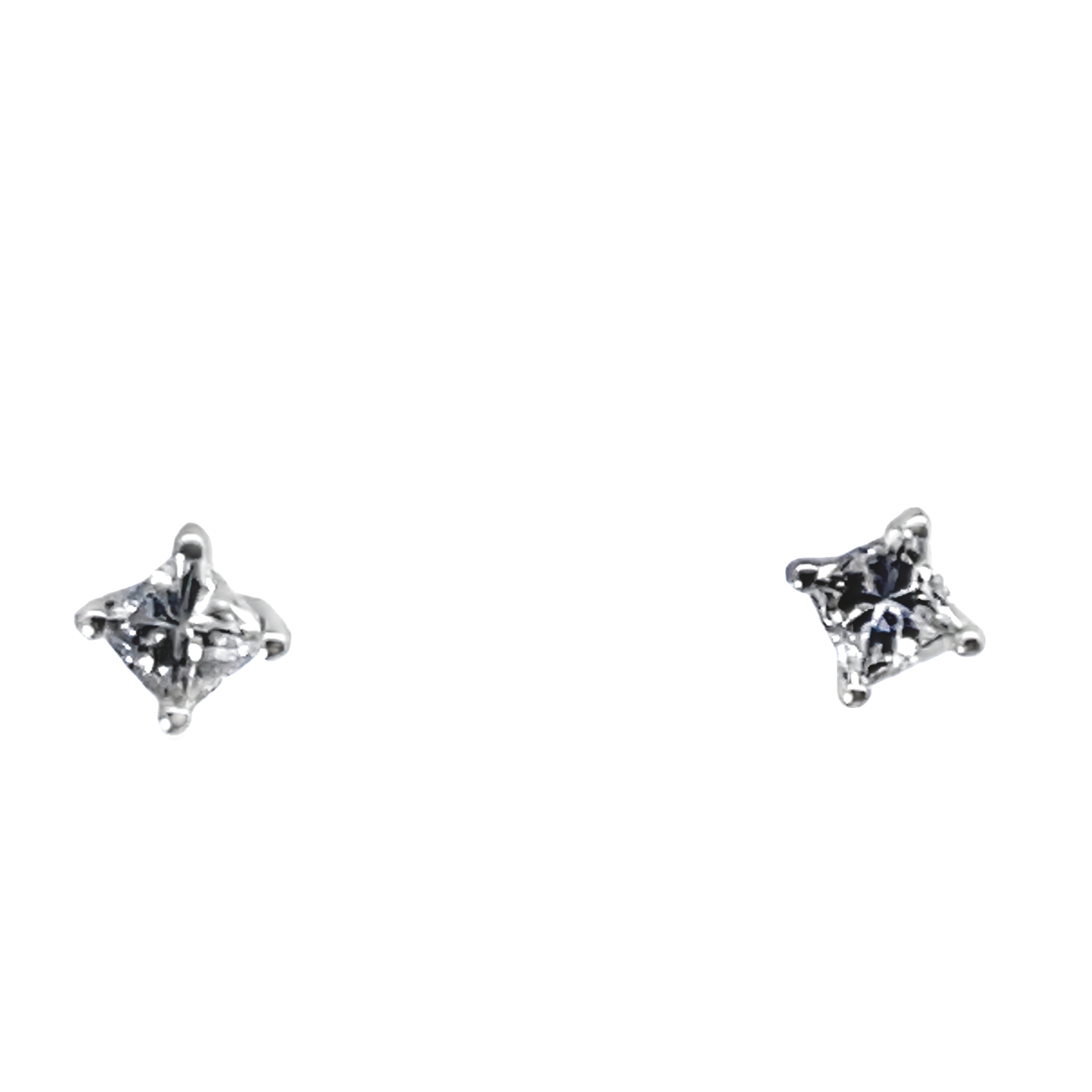 .48CTW PRINCESS DIAMOND STUD EARRINGS 14KW