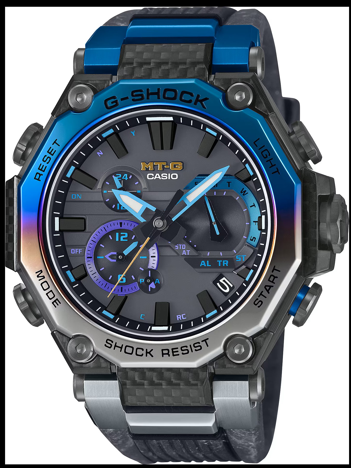 CASIO G-SHOCK ANALOGUE GTS BLACK RESIN/STAINLESS STRAP WATCH