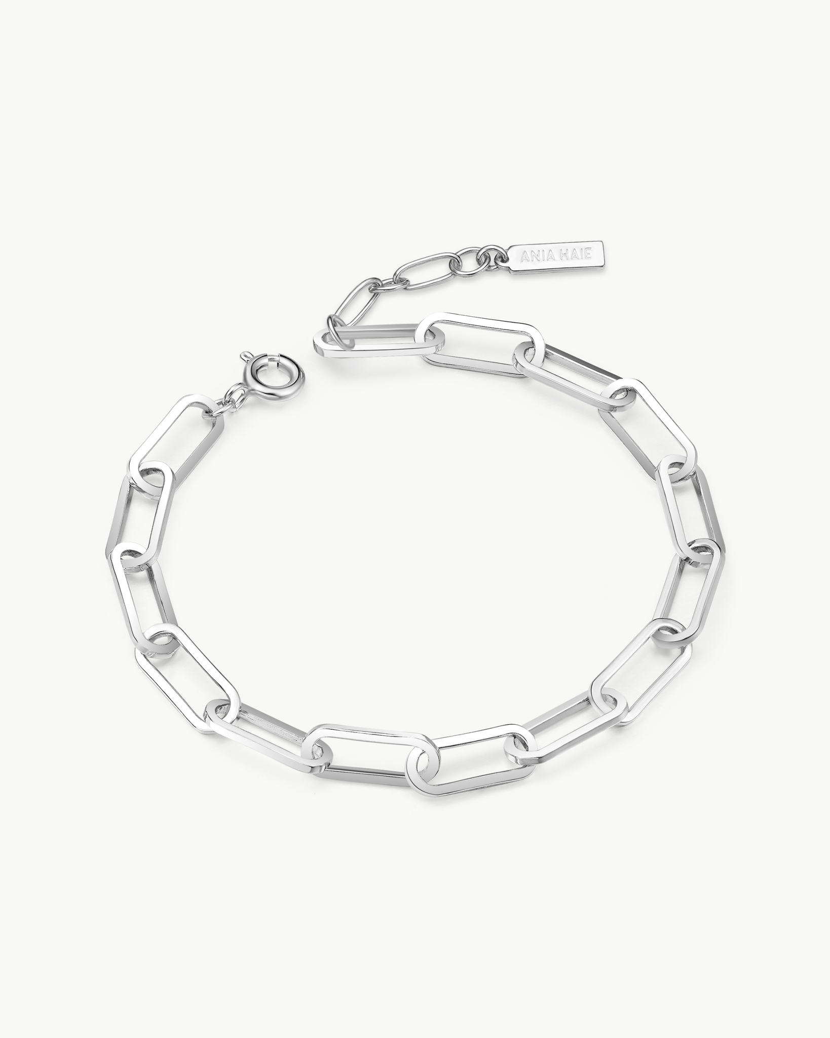 ANIA HAIE SILVER BOLD CHUNKY CHAIN BRACELET