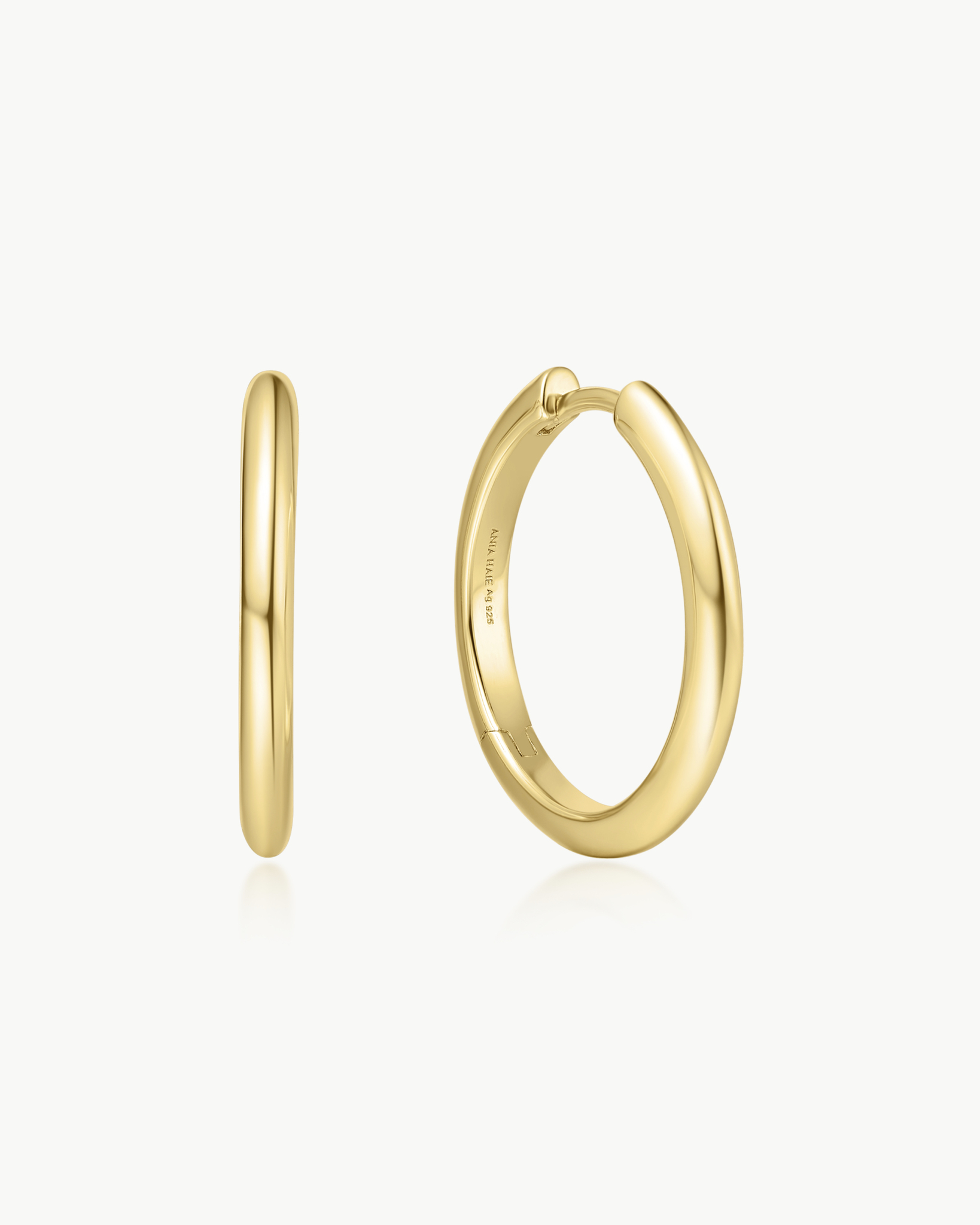 ANIA HAIE GOLD TUBE MEDIUM HOOP EARRINGS