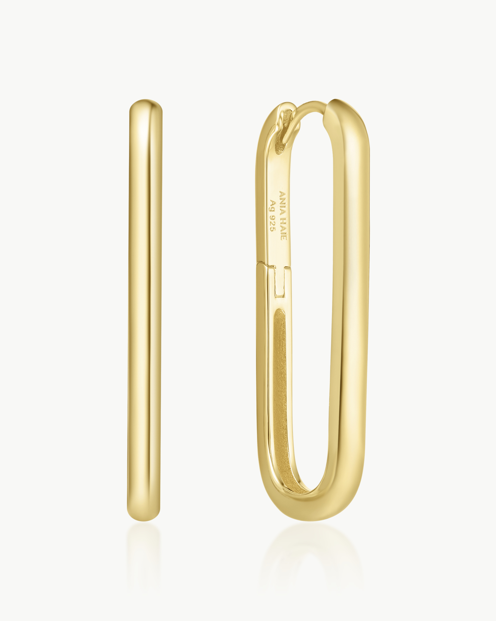 ANIA HAIE GOLD OVERSIZED TUBE U-HOOP EARRINGS