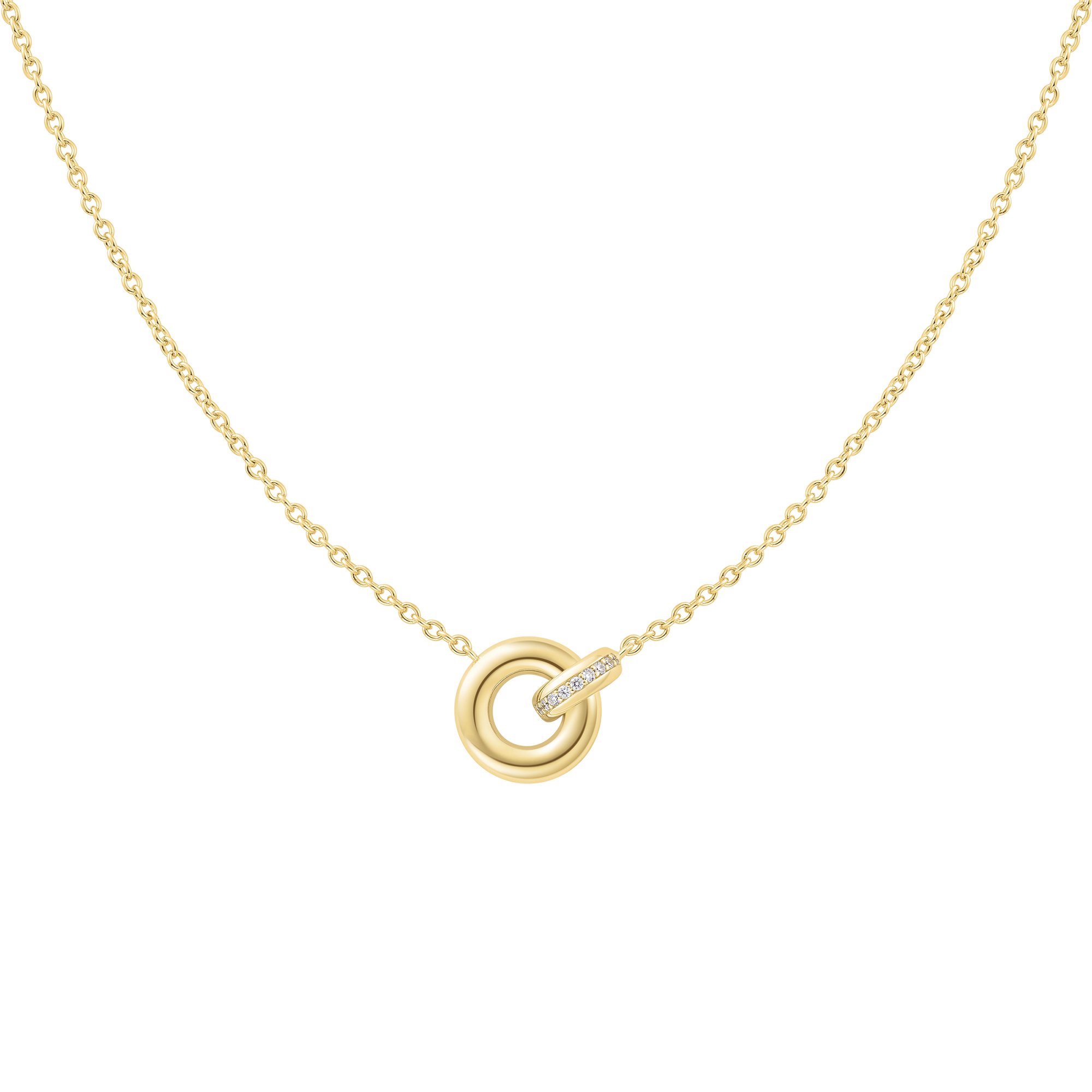 ANIA HAIE GOLD ROUND LINKED CZ NECKLACE