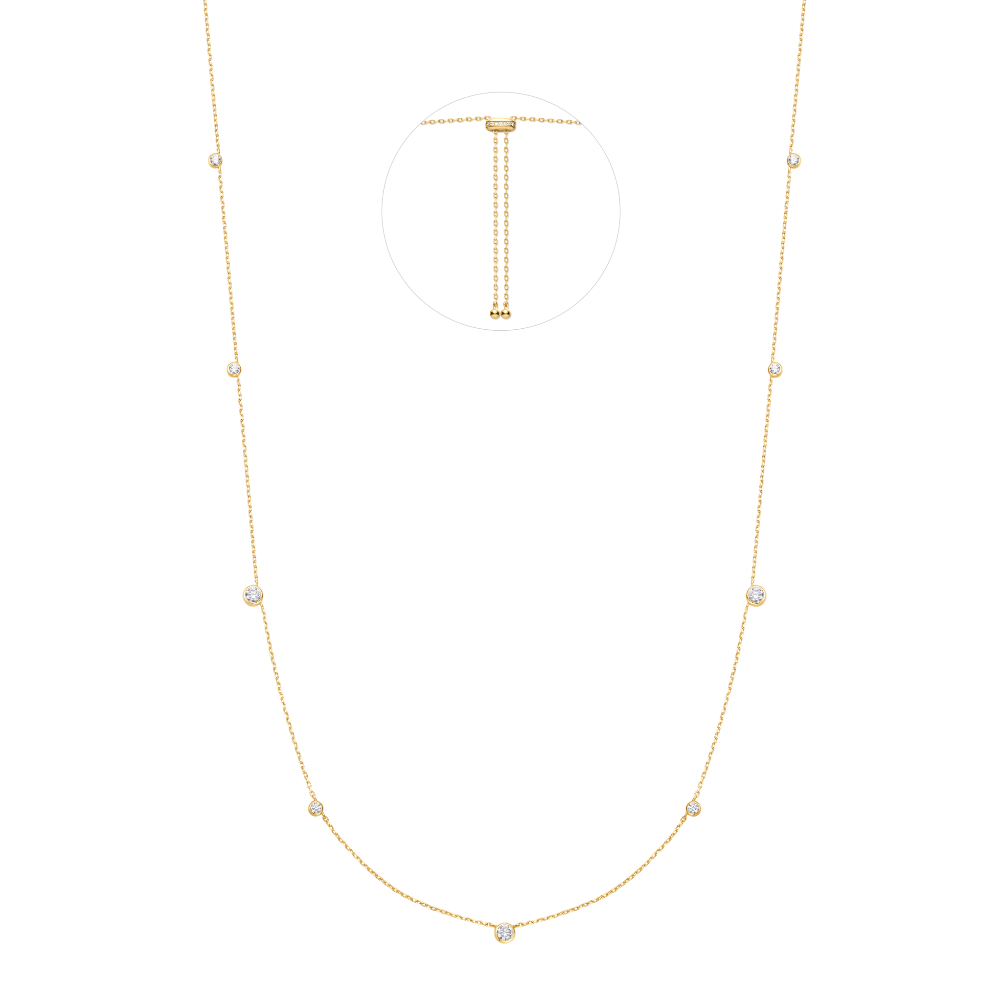 ANIA HAIE GOLD BEZEL CZ STATION NECKLACE