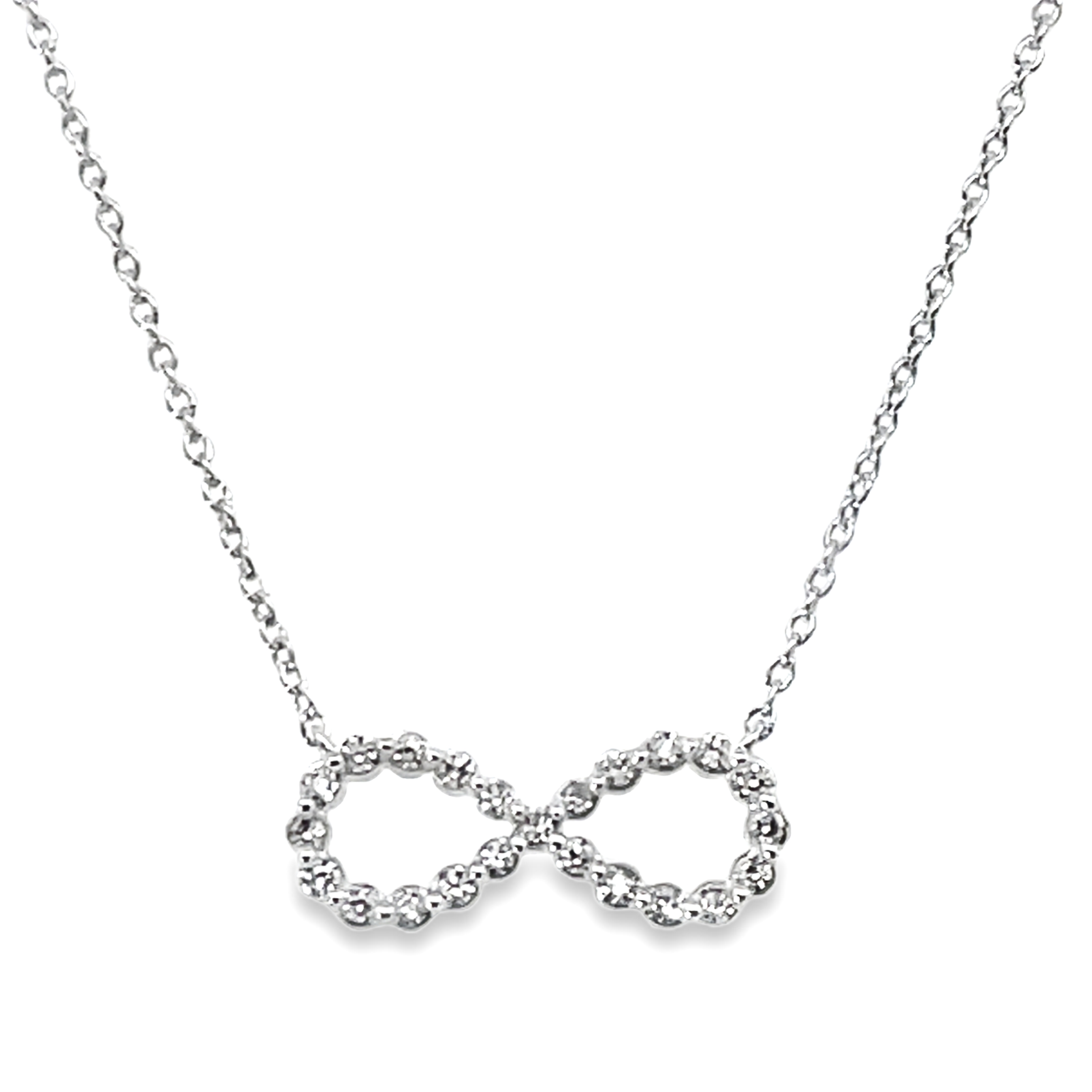 .12CTW DIAMOND INFINITY NECKLACE CONTAINING: 23 ROUND DIAMONDS SILVER
