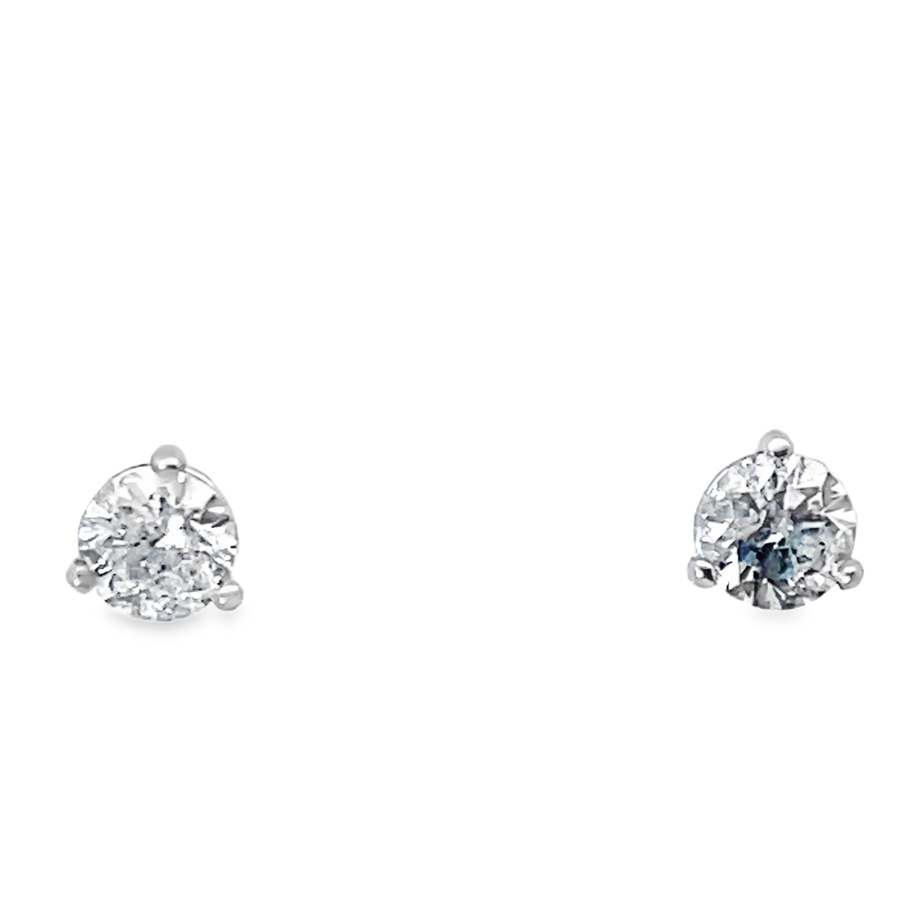 2D=.63CTW MARTINI SET STUD EARRINGS H-I I1-I2 14KW