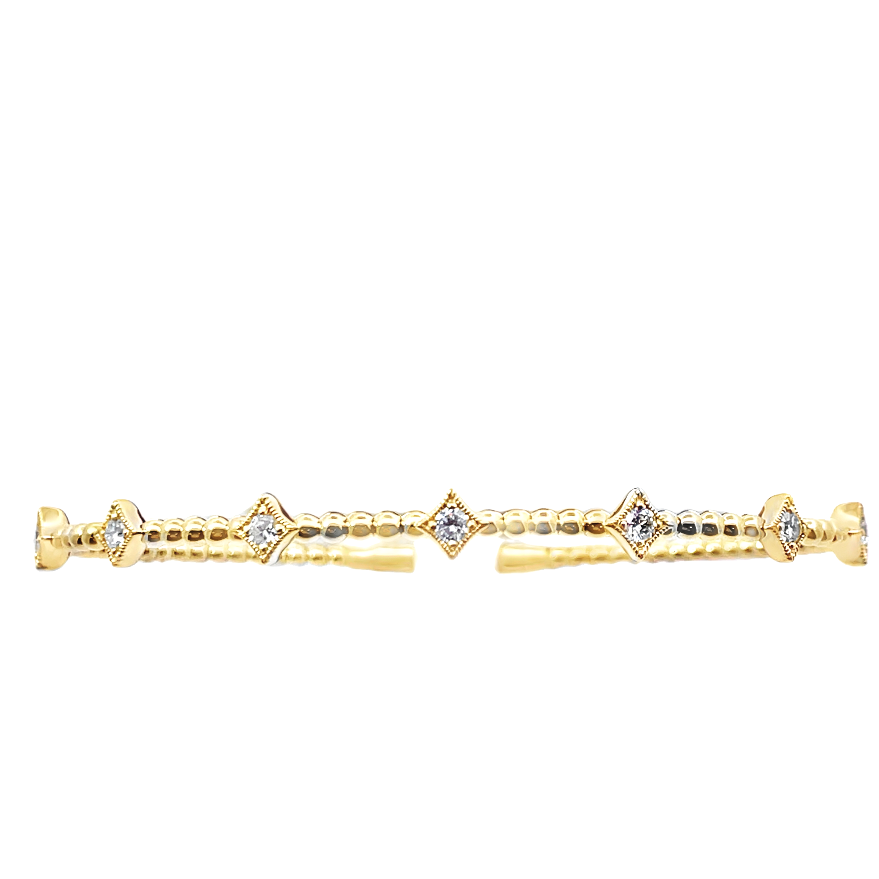 .40CTW 7 ROUND DIAMONDS IN MARQUISE STATIONS FLEX BANGLE 14KY